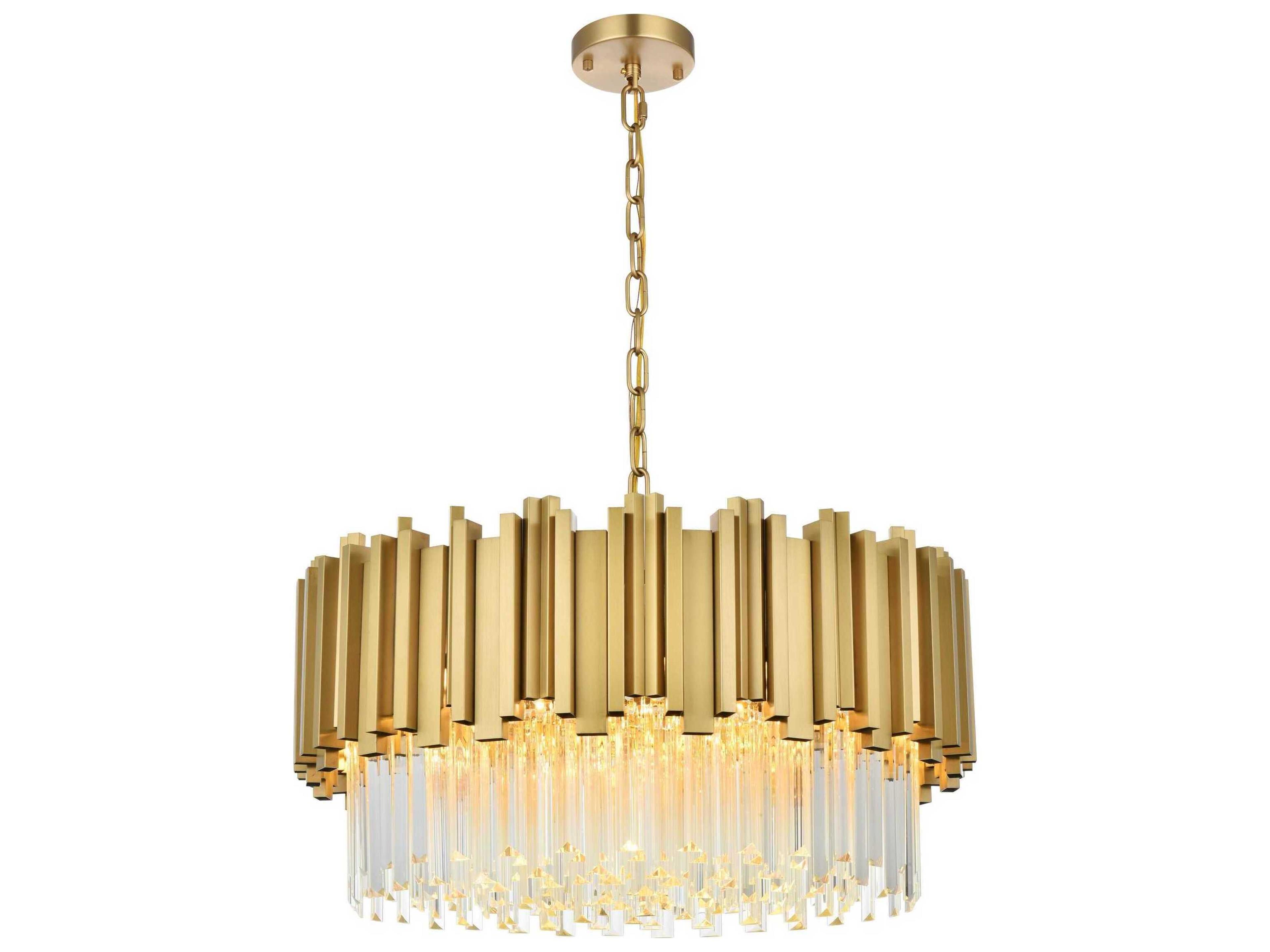 Willow 8-Light Satin Gold Drum Chandelier
