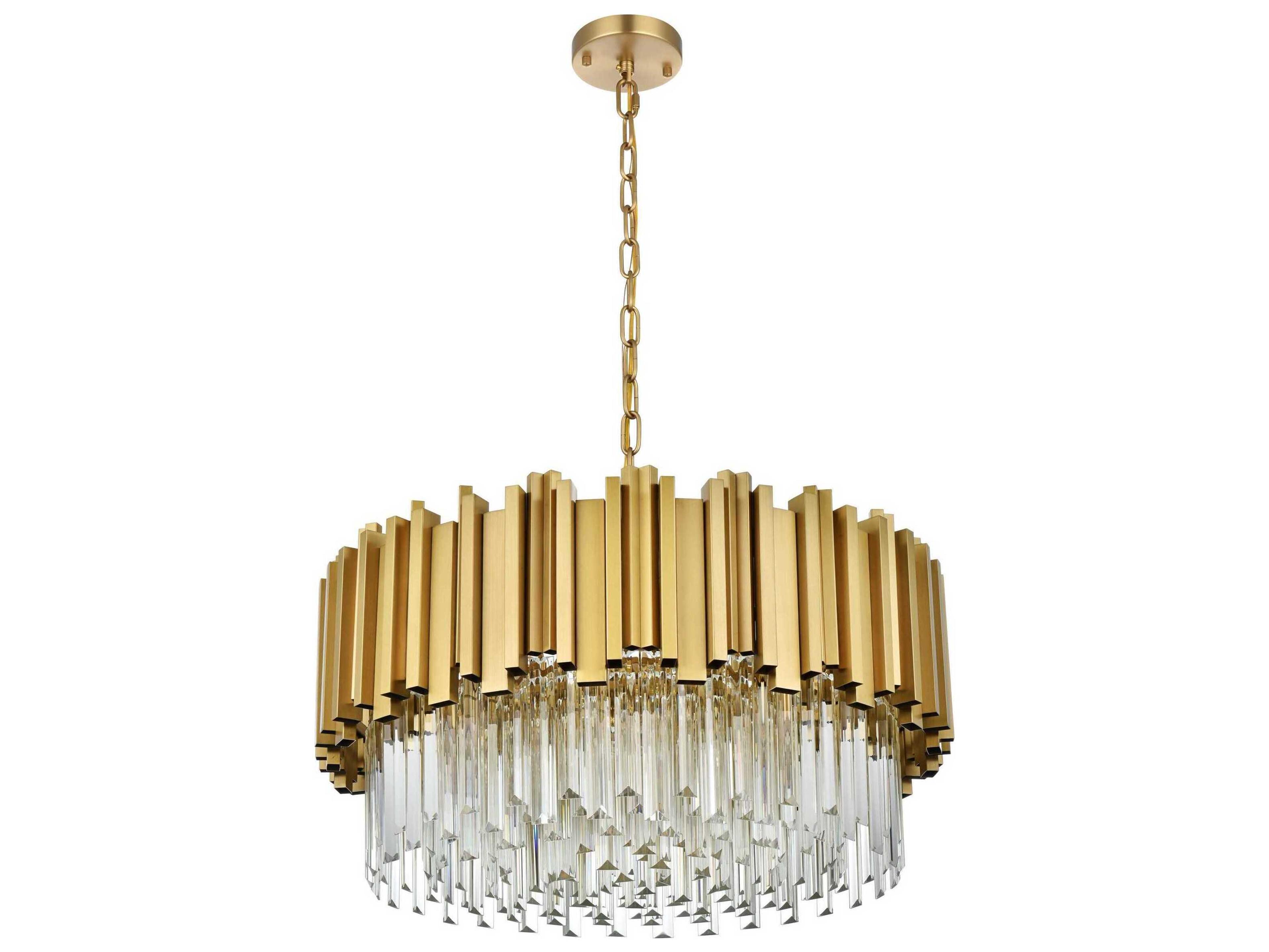 Elegant Lighting Willow 8-Light Satin Gold Drum Chandelier