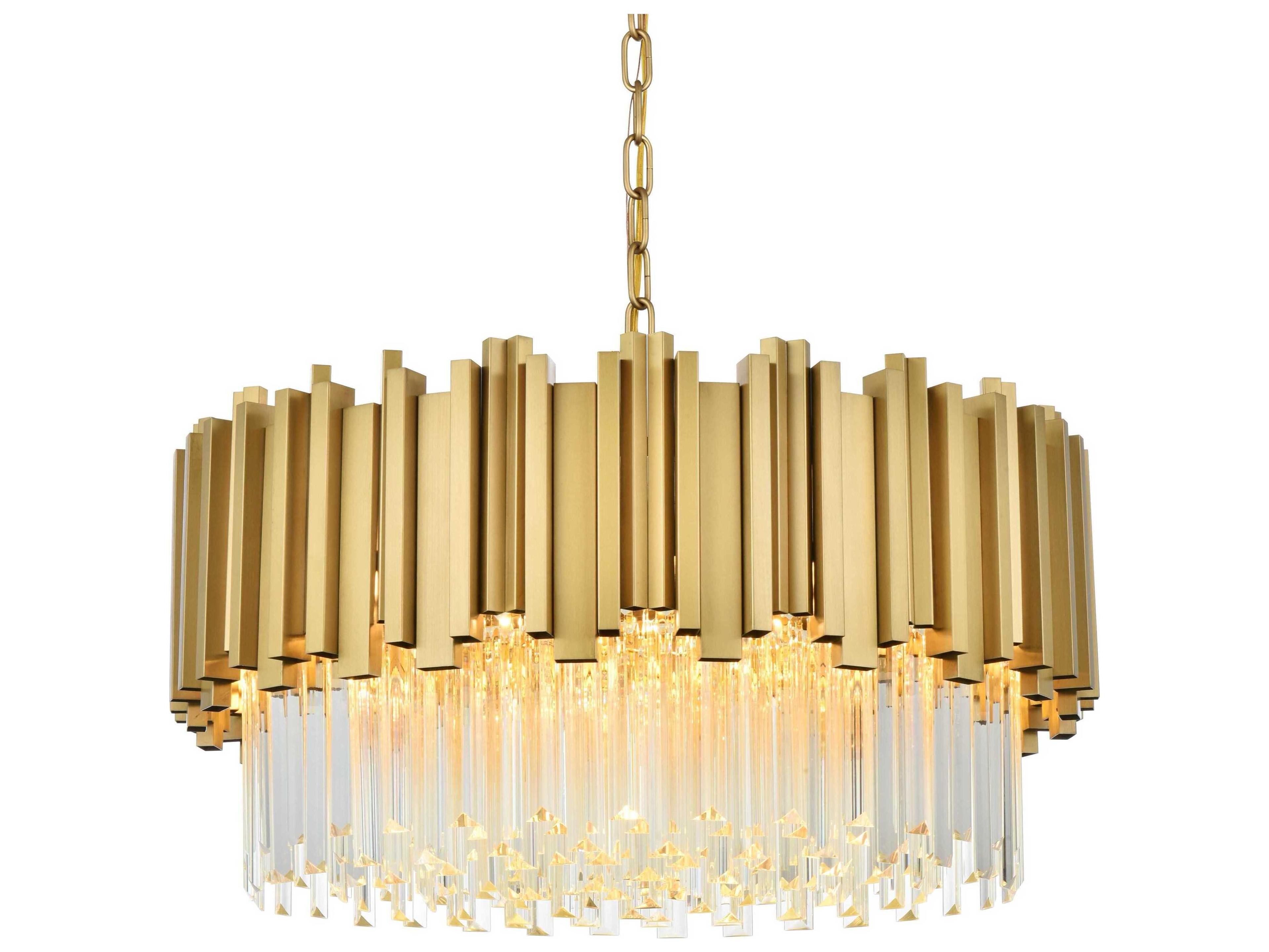 Elegant Lighting Willow 8-Light Satin Gold Drum Chandelier