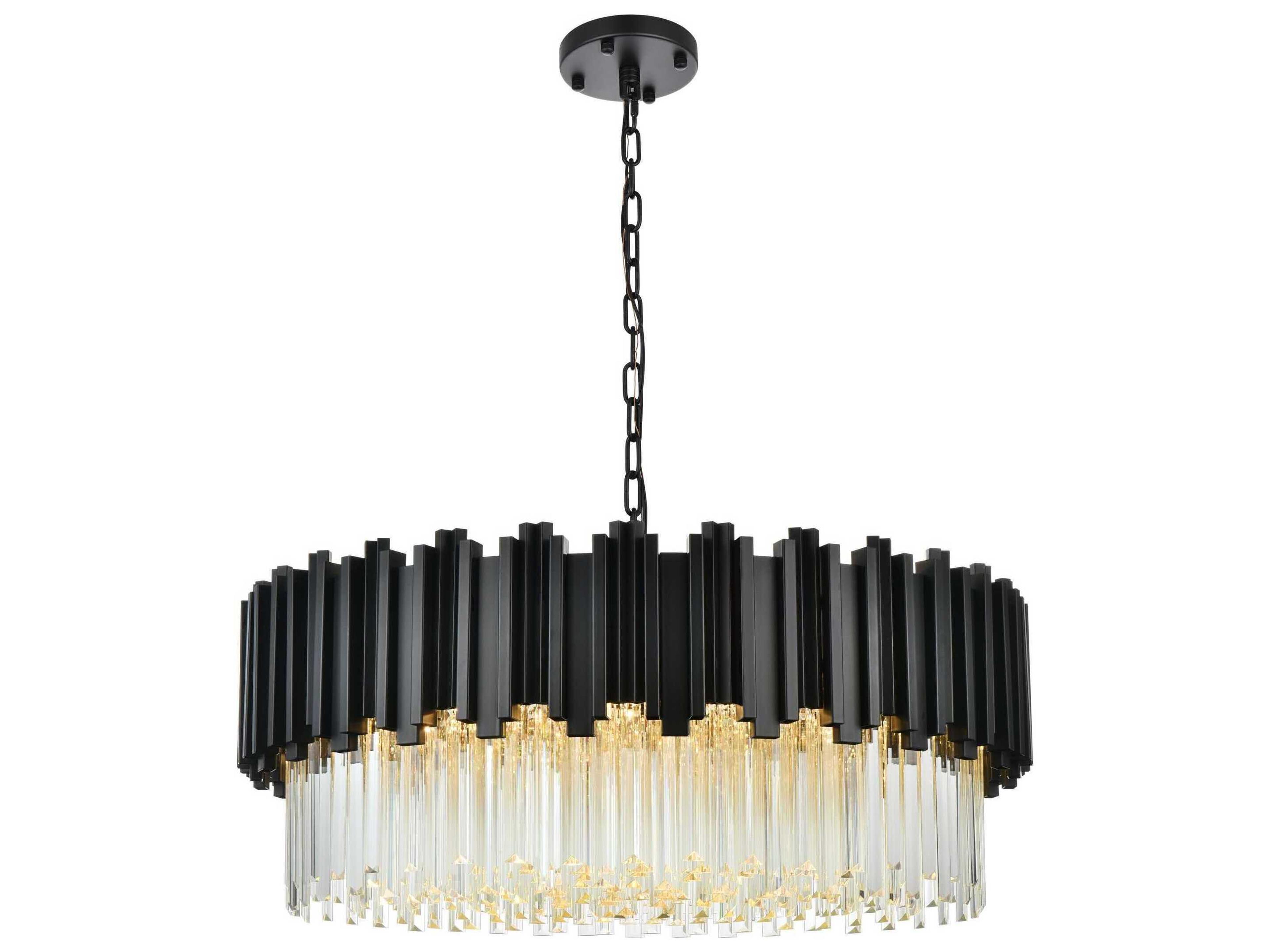 Willow 10-Light Black Drum Chandelier