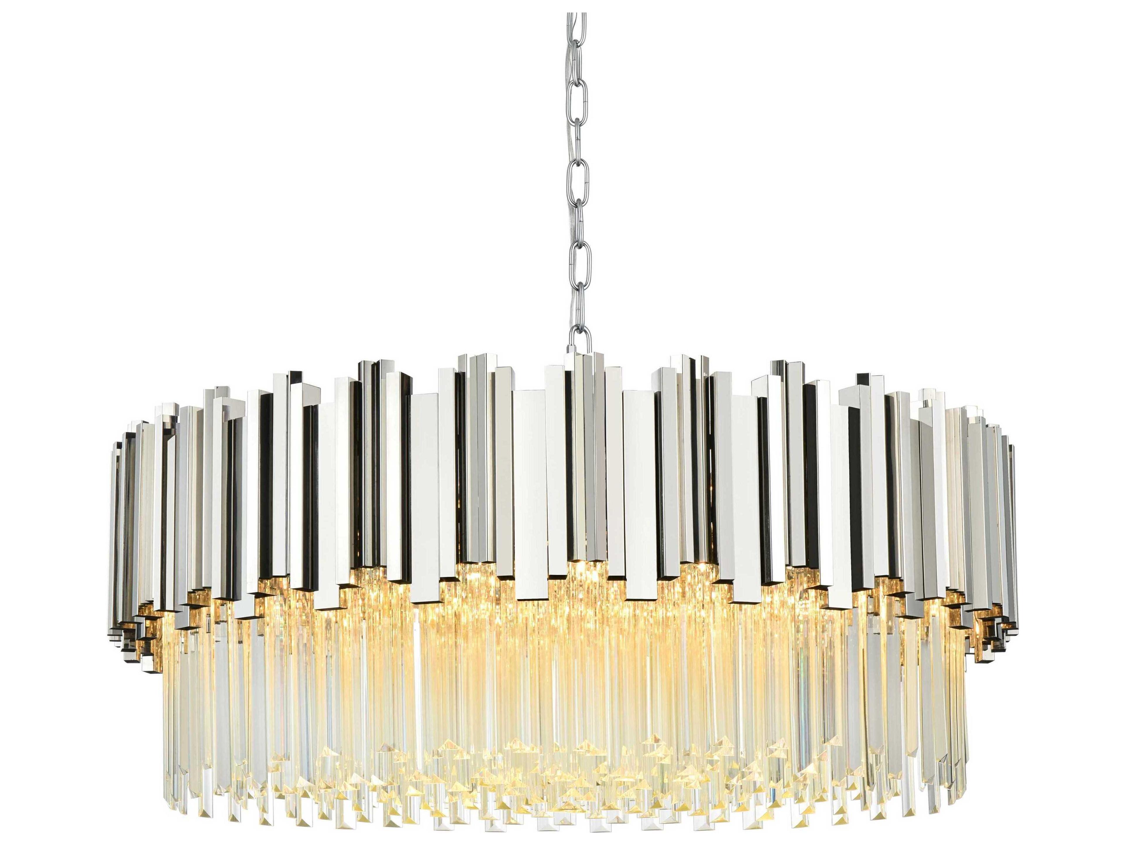 Elegant Lighting Willow 10-Light Chrome Drum Chandelier