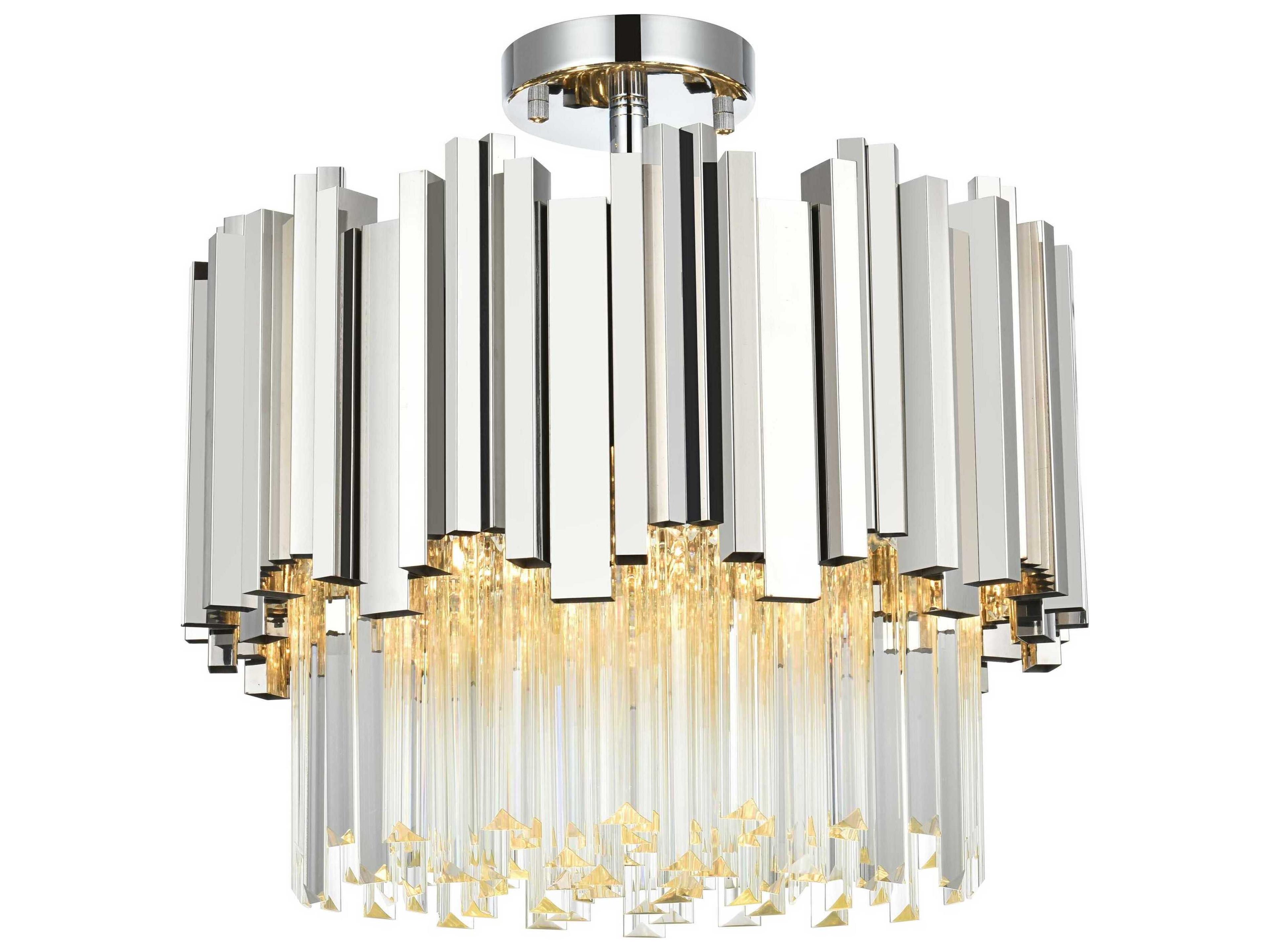 Willow 4-Light Chrome Drum Semi Flush Mount