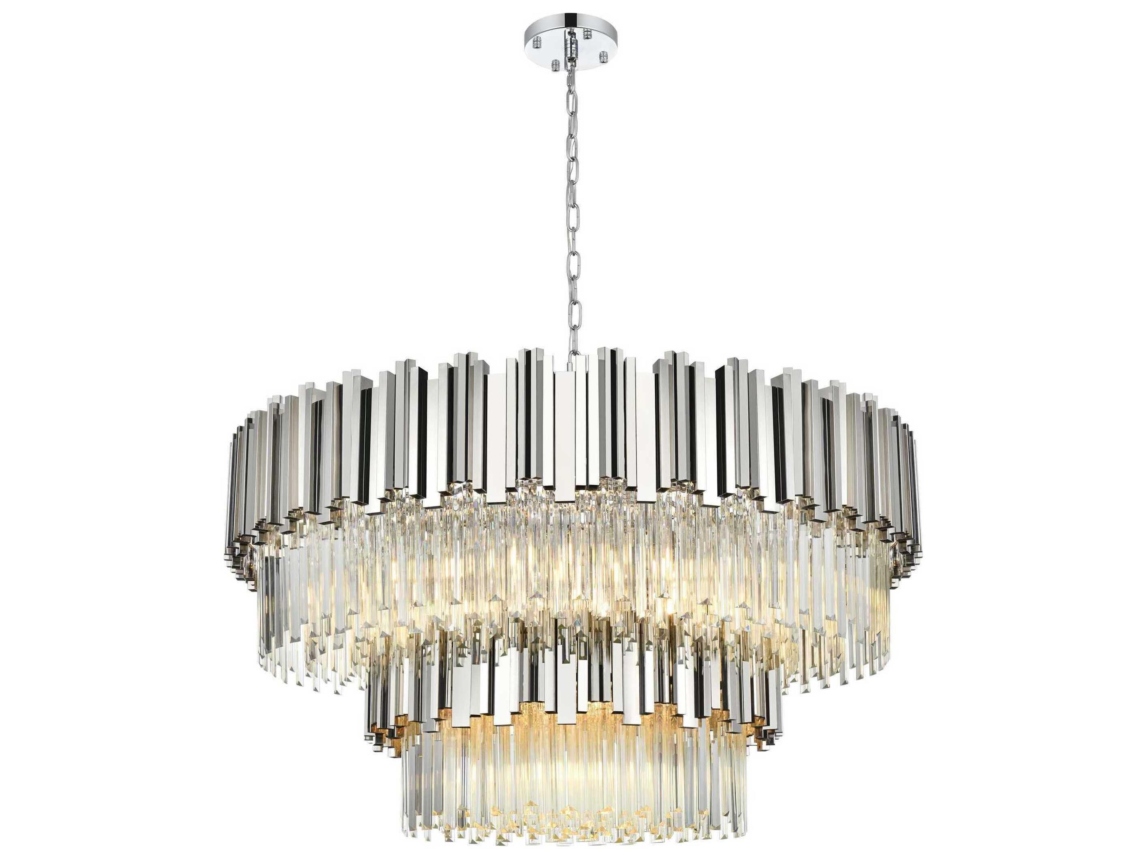 Willow 16-Light Chrome Drum Tiered Chandelier