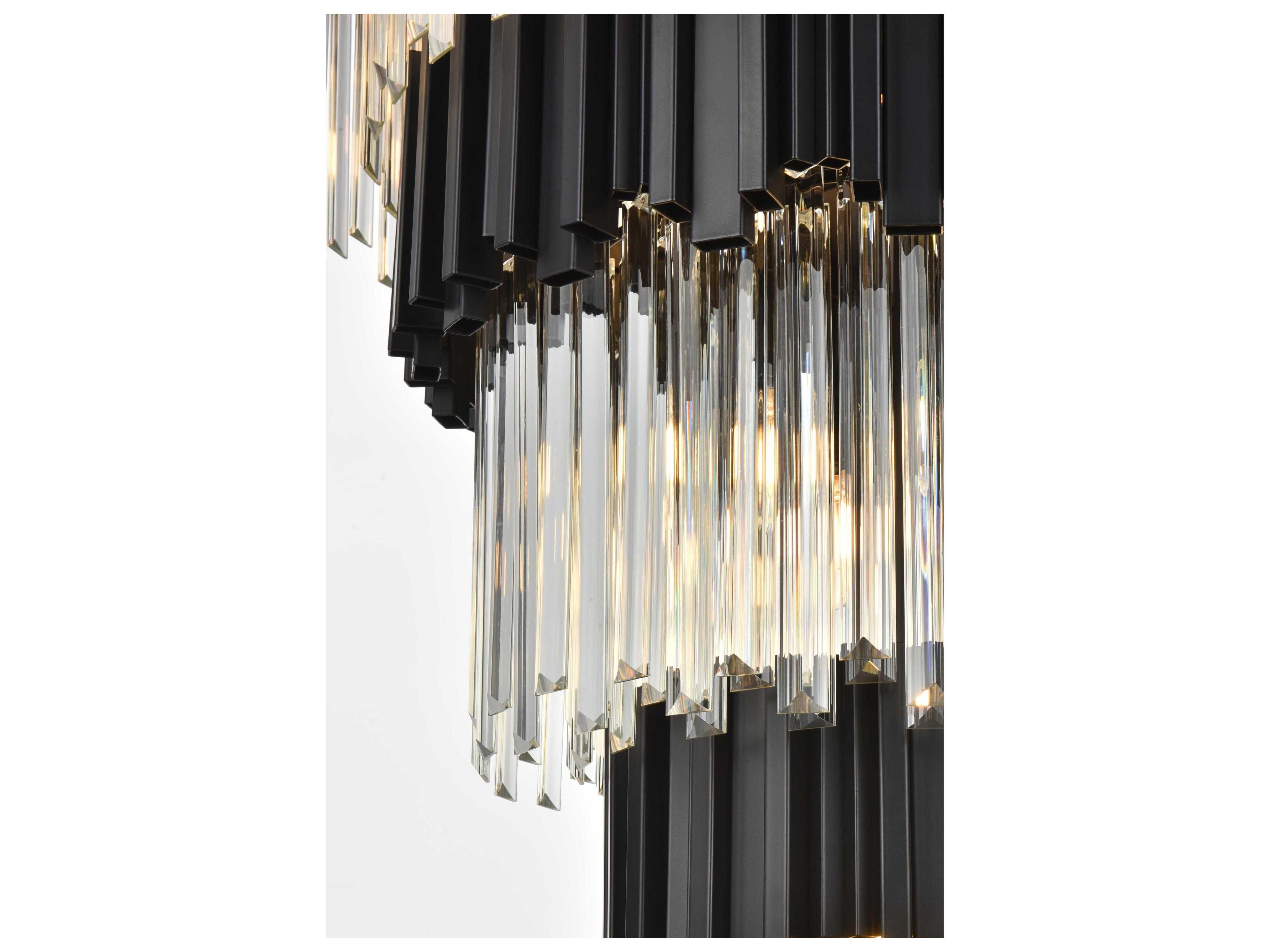 Elegant Lighting Willow 27-Light Black Tiered Chandelier