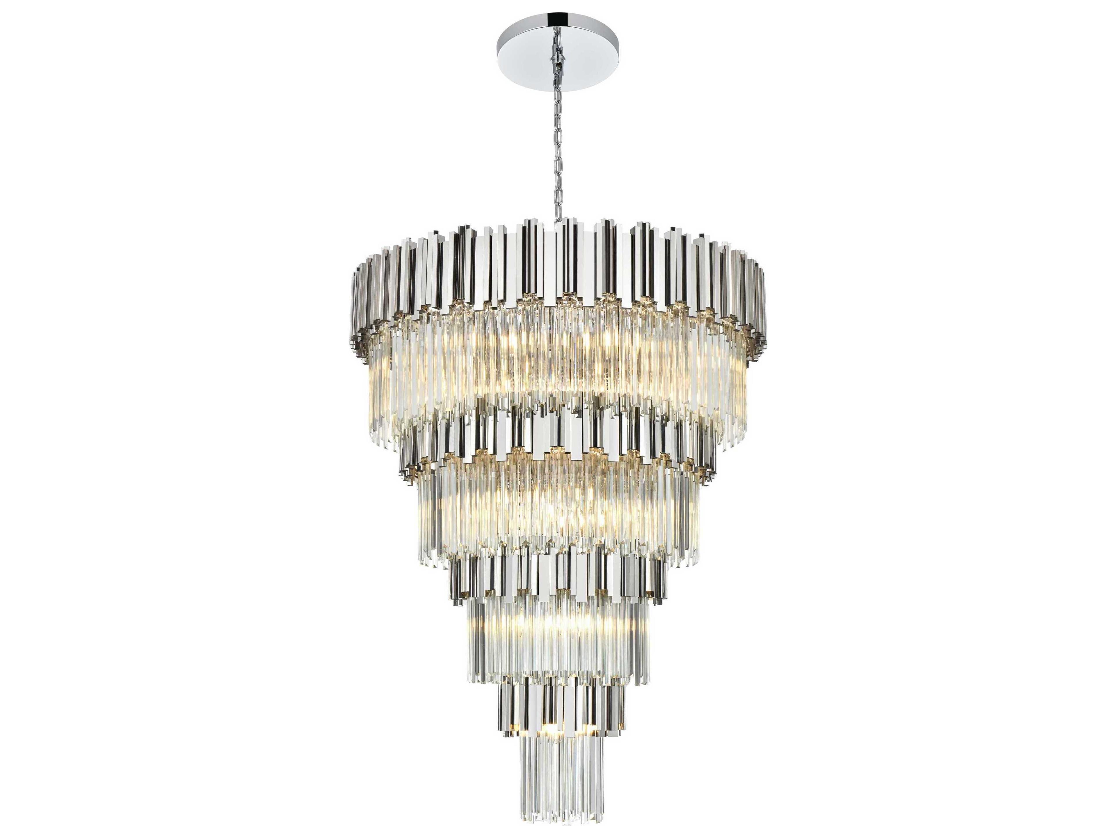 Willow 27-Light Chrome Tiered Chandelier