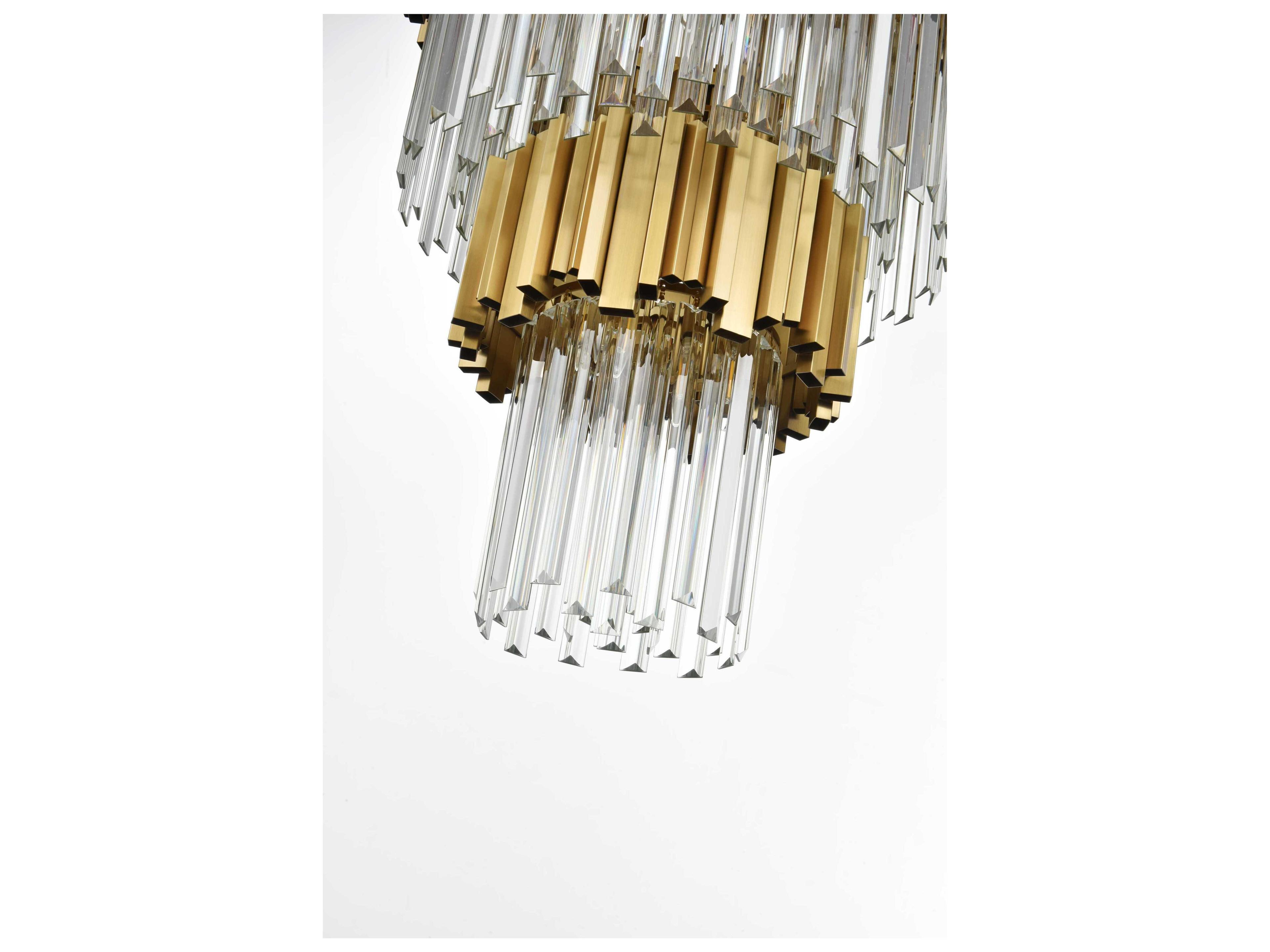 Elegant Lighting Willow 27-Light Satin Gold Tiered Chandelier