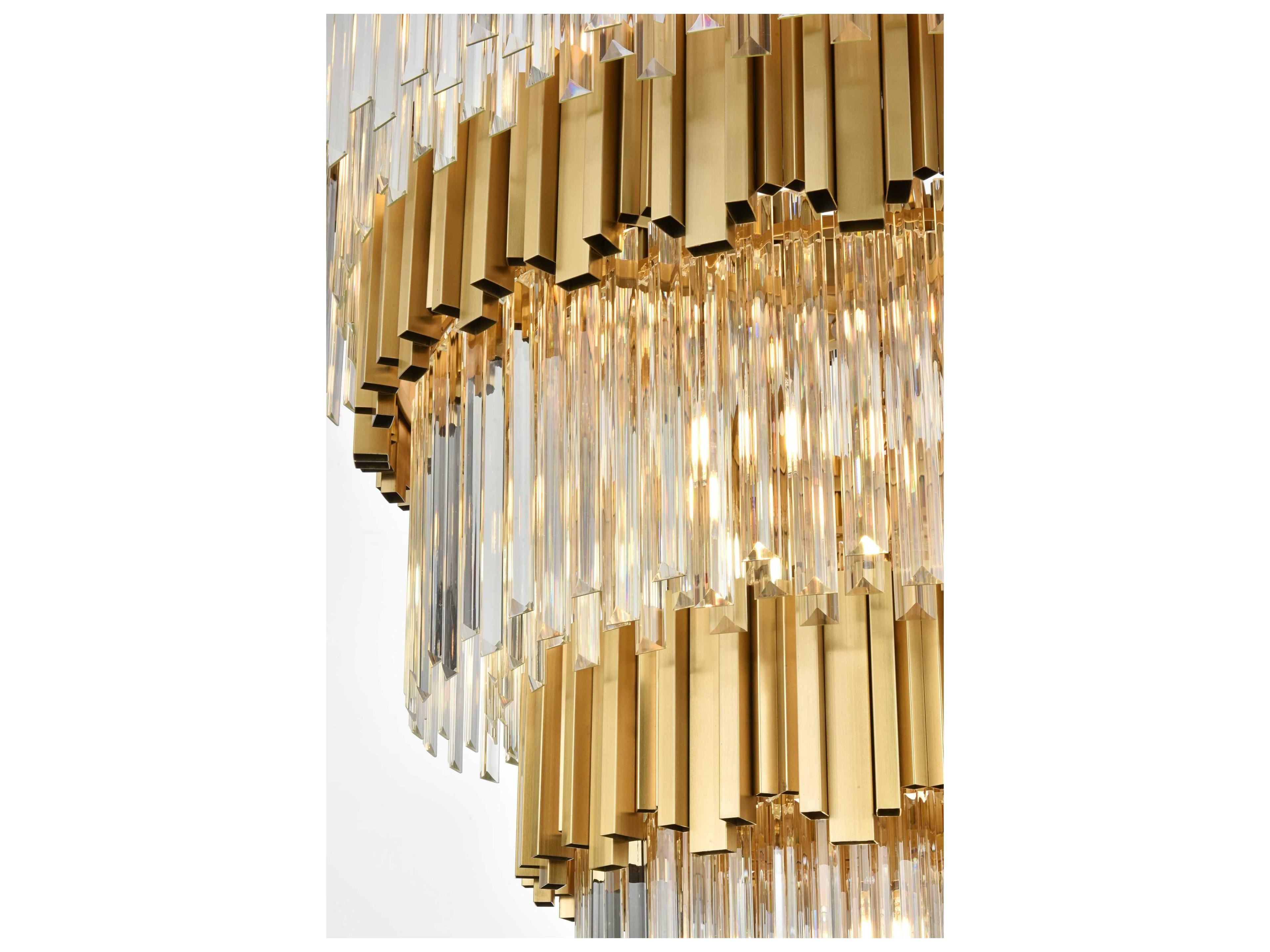 Elegant Lighting Willow 27-Light Satin Gold Tiered Chandelier