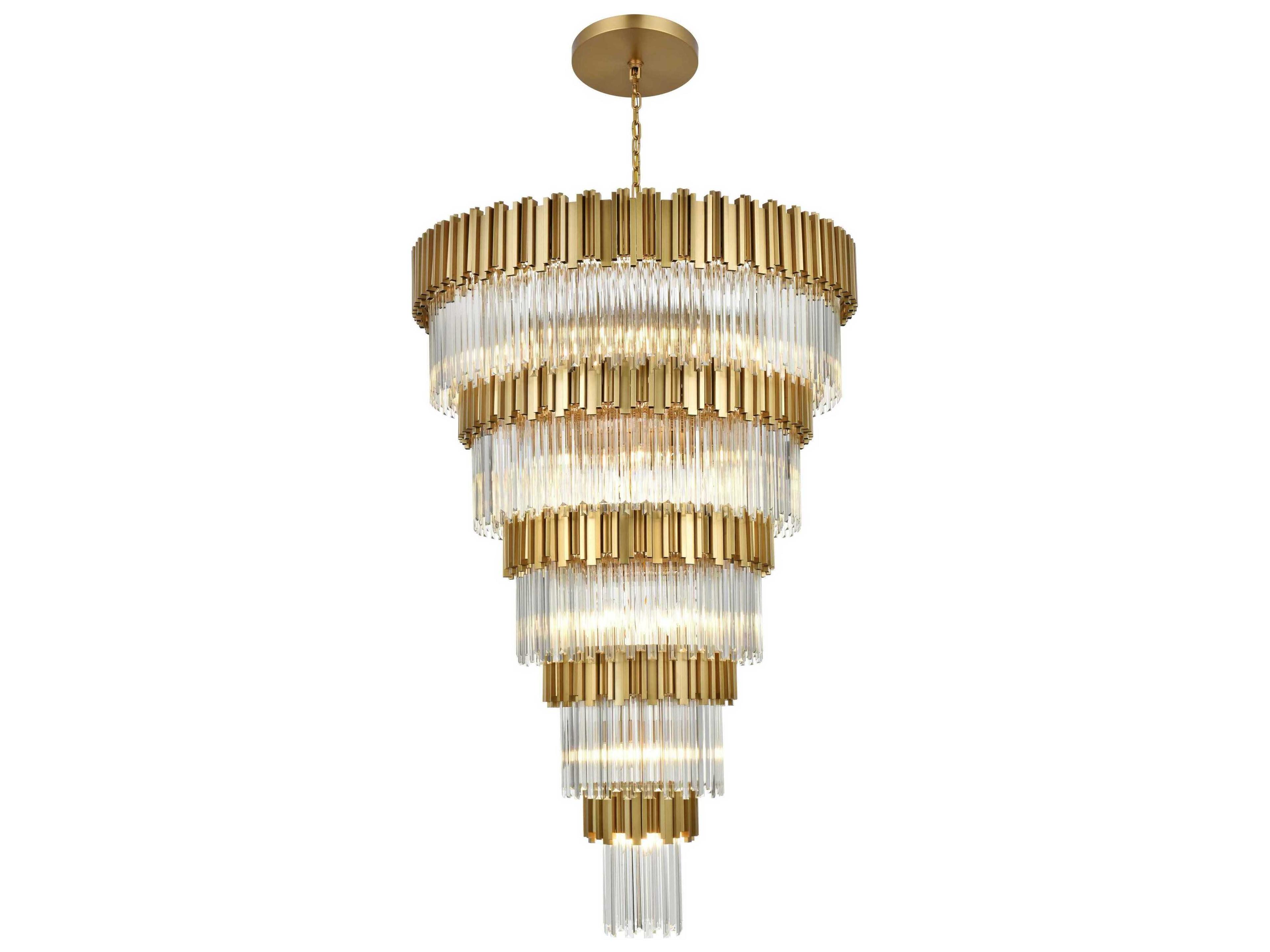 Willow 39-Light Satin Gold Tiered Chandelier