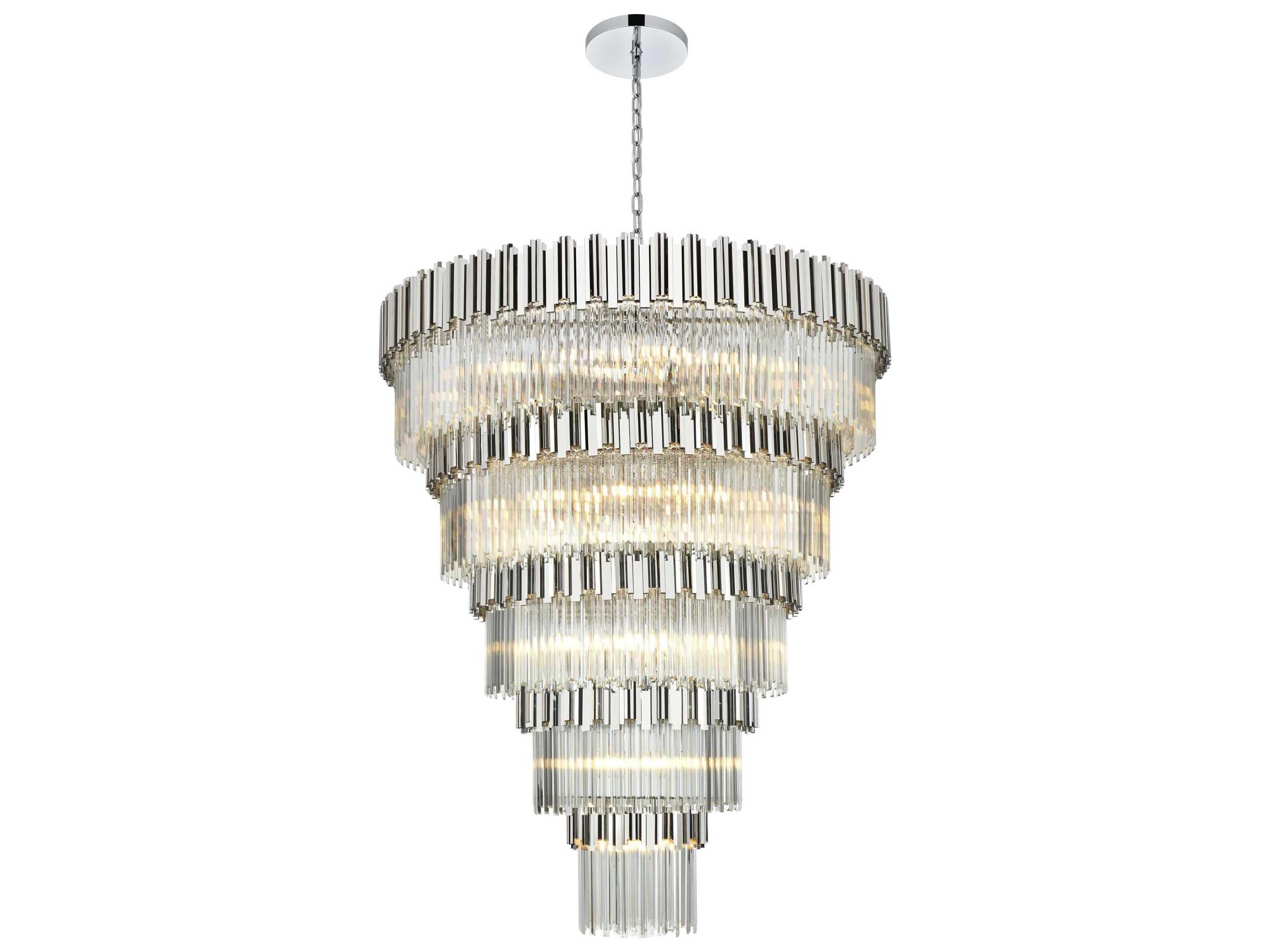 Willow 43-Light Chrome Tiered Chandelier