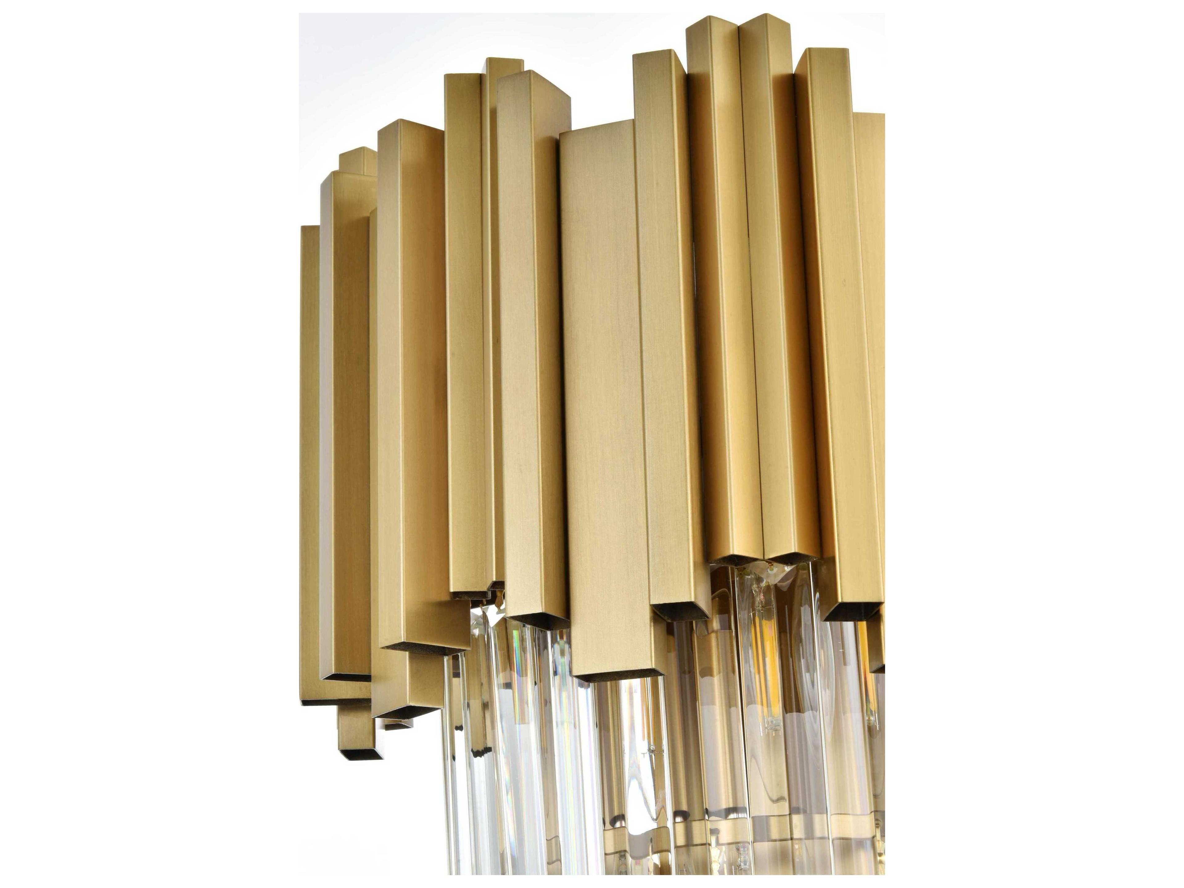 Elegant Lighting Willow 3-Light Satin Gold Wall Sconce