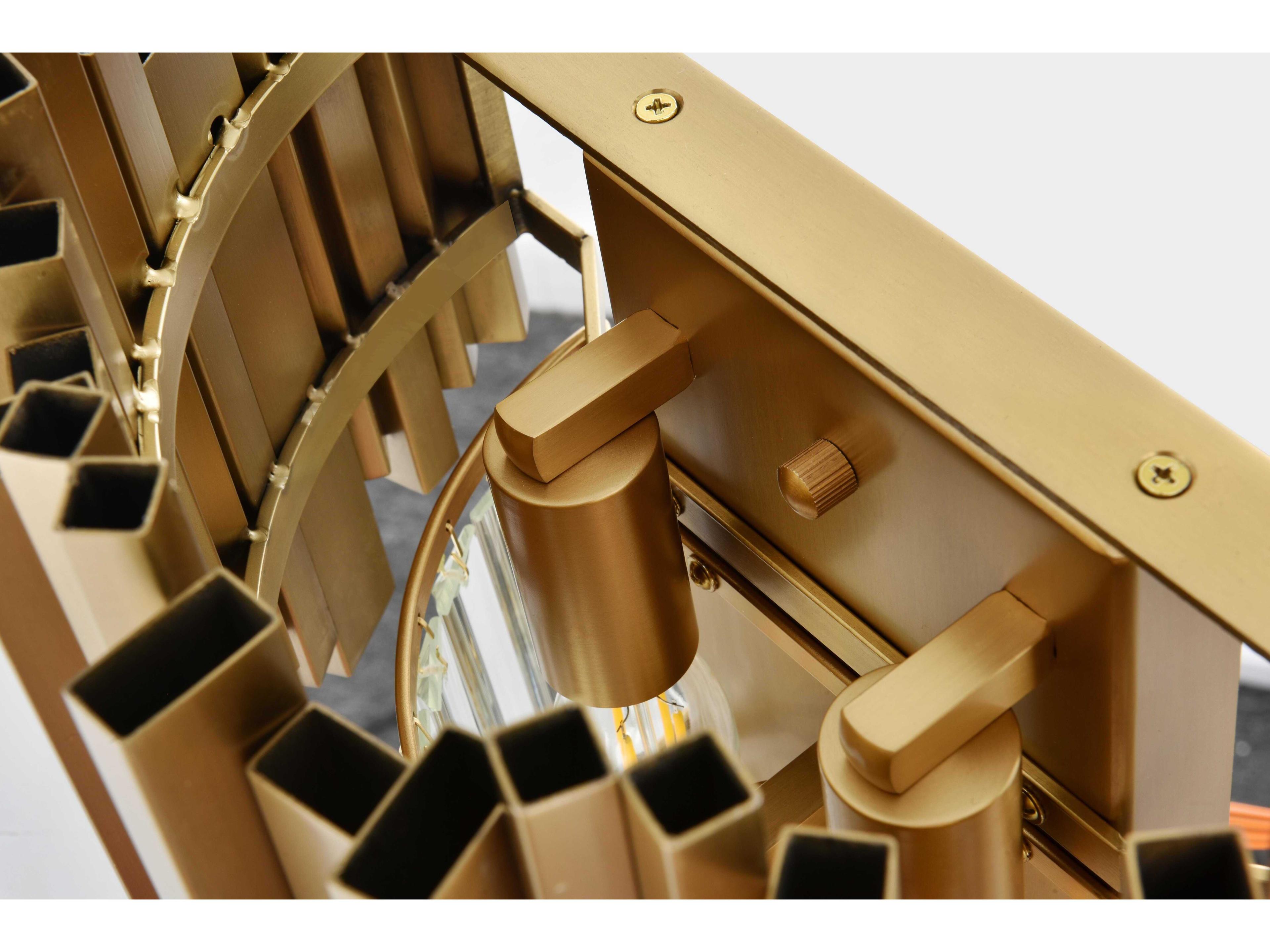 Elegant Lighting Willow 3-Light Satin Gold Wall Sconce