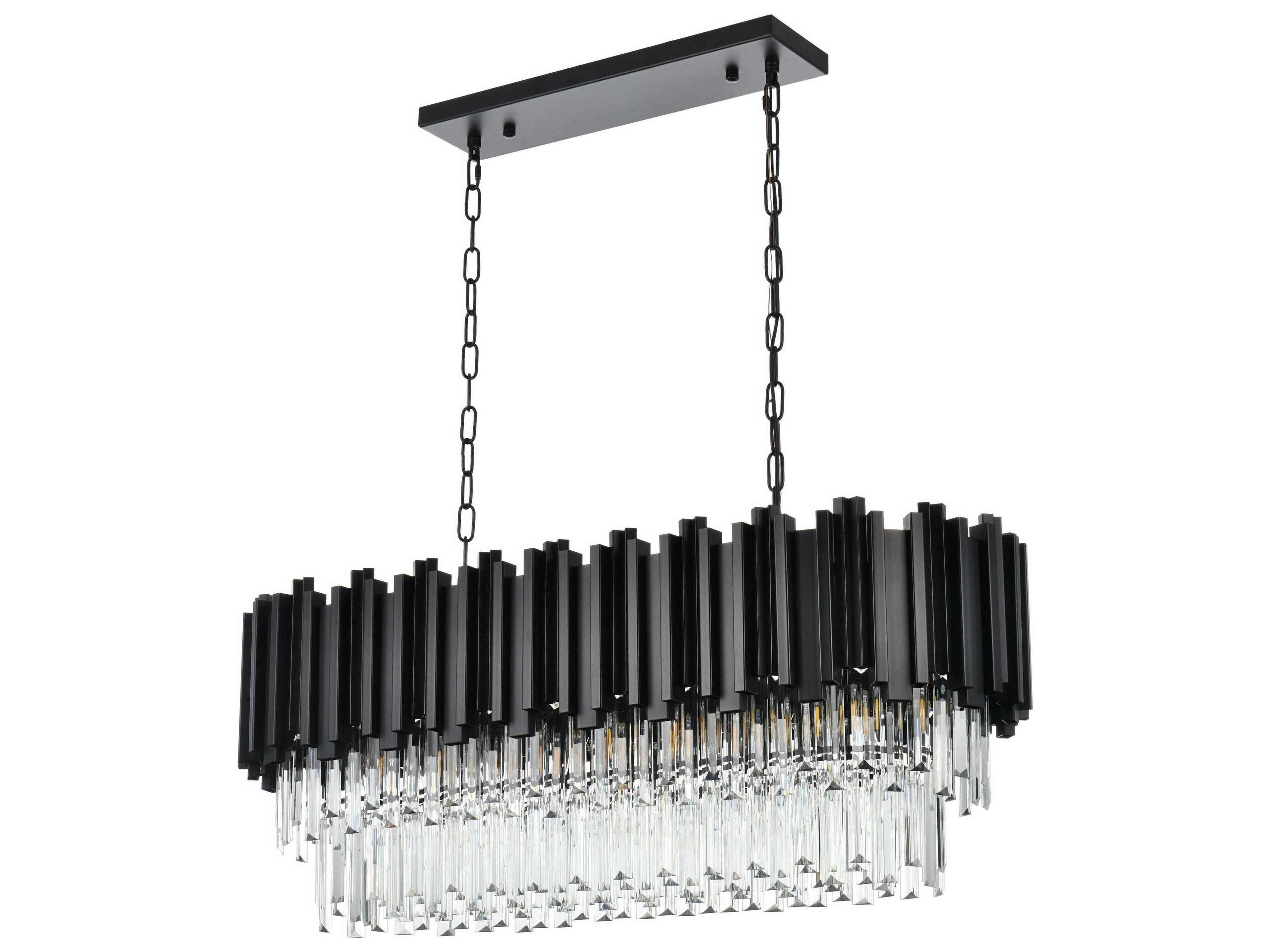 Elegant Lighting Willow 9-Light Black Tiered Island Pendant