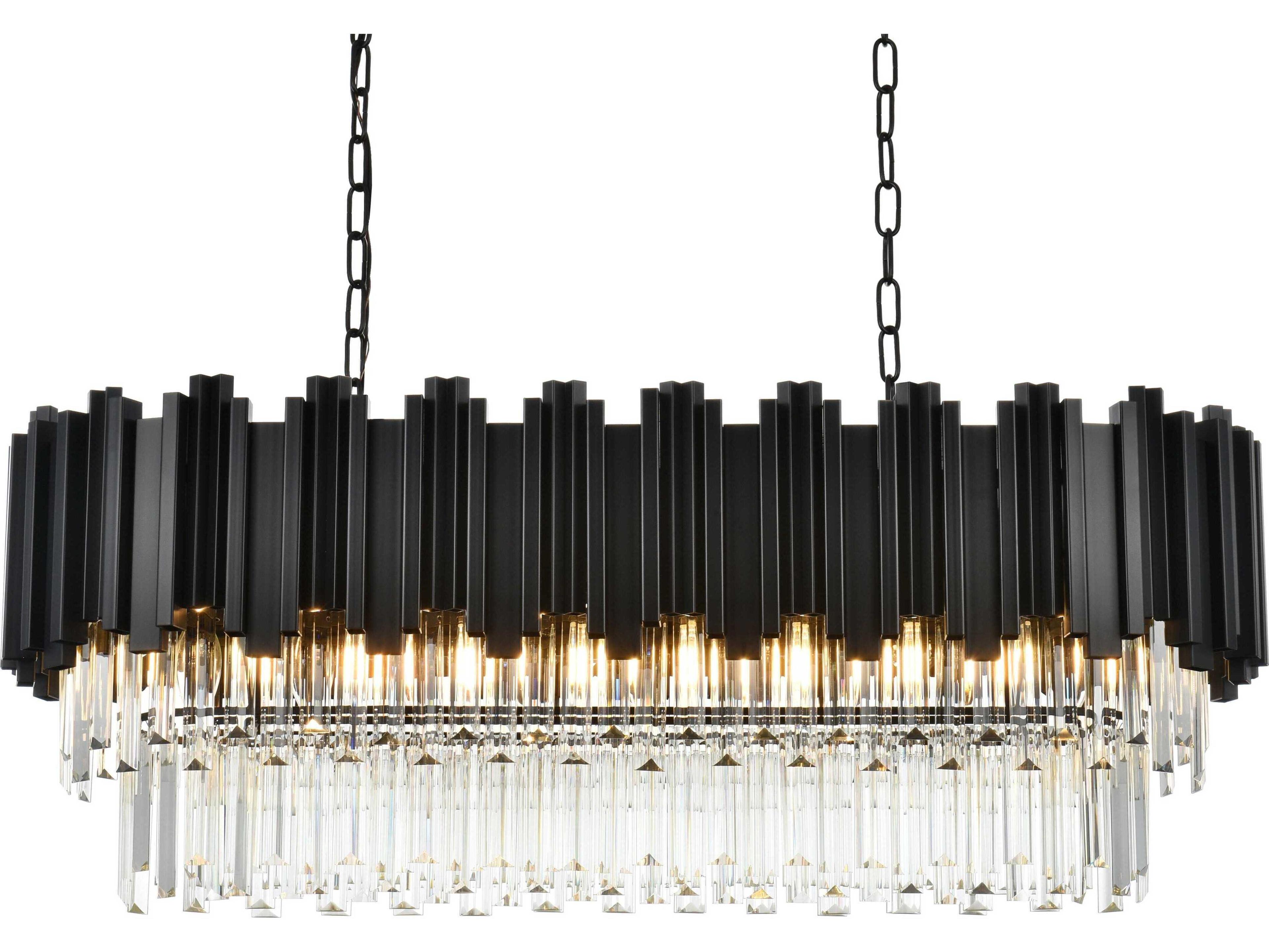 Elegant Lighting Willow 9-Light Black Tiered Island Pendant