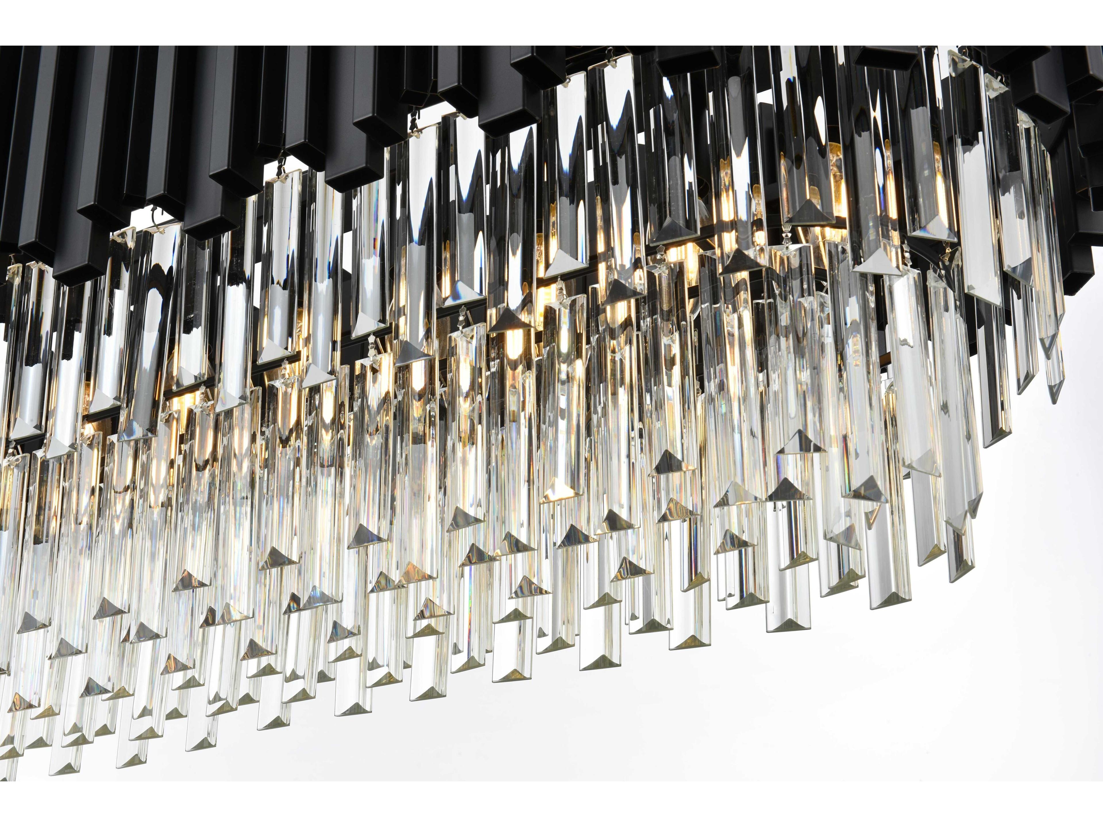 Elegant Lighting Willow 9-Light Black Tiered Island Pendant