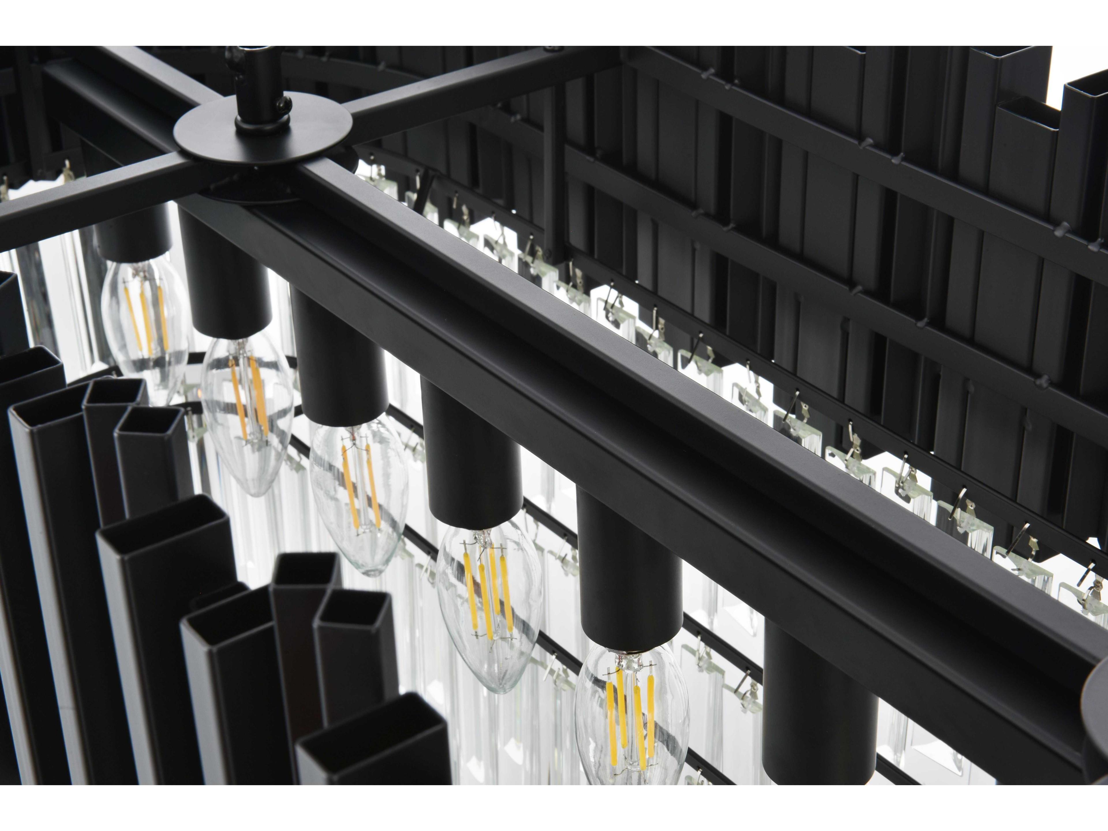 Elegant Lighting Willow 9-Light Black Tiered Island Pendant