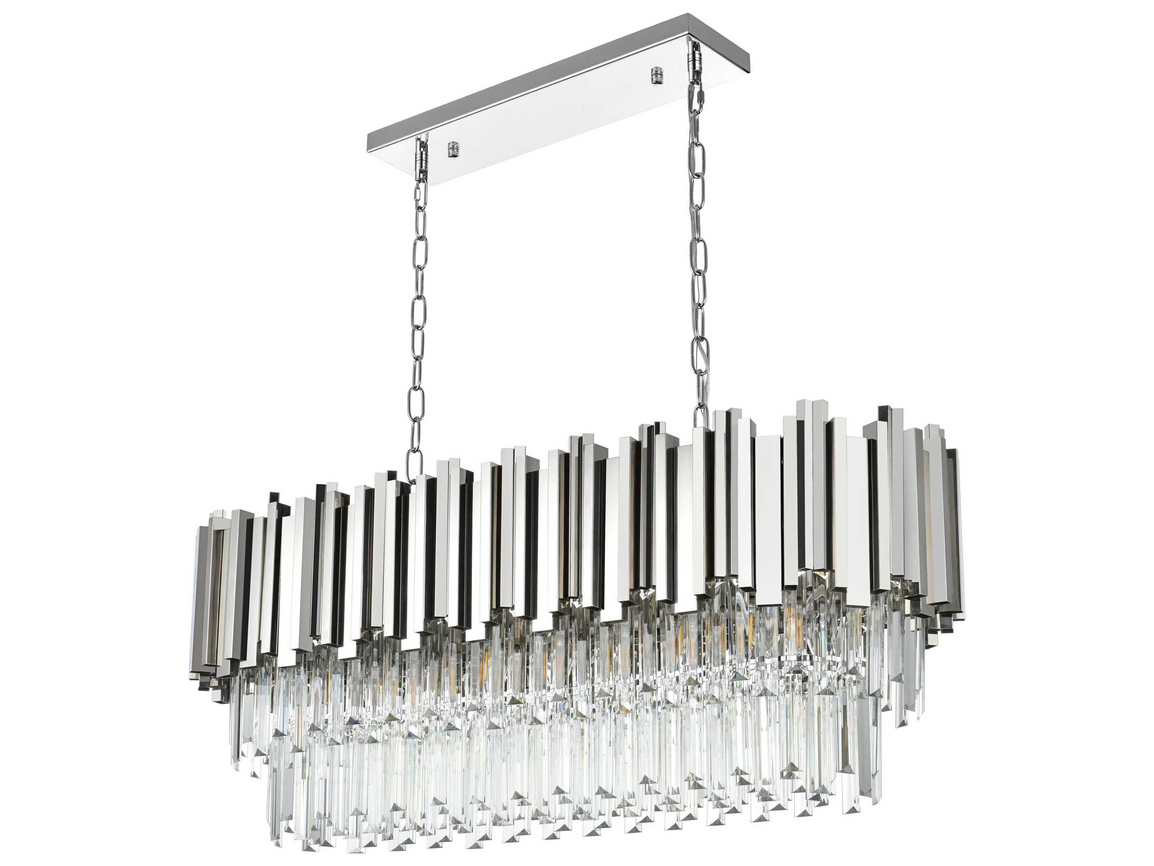 Elegant Lighting Willow 9-Light Chrome Tiered Island Pendant