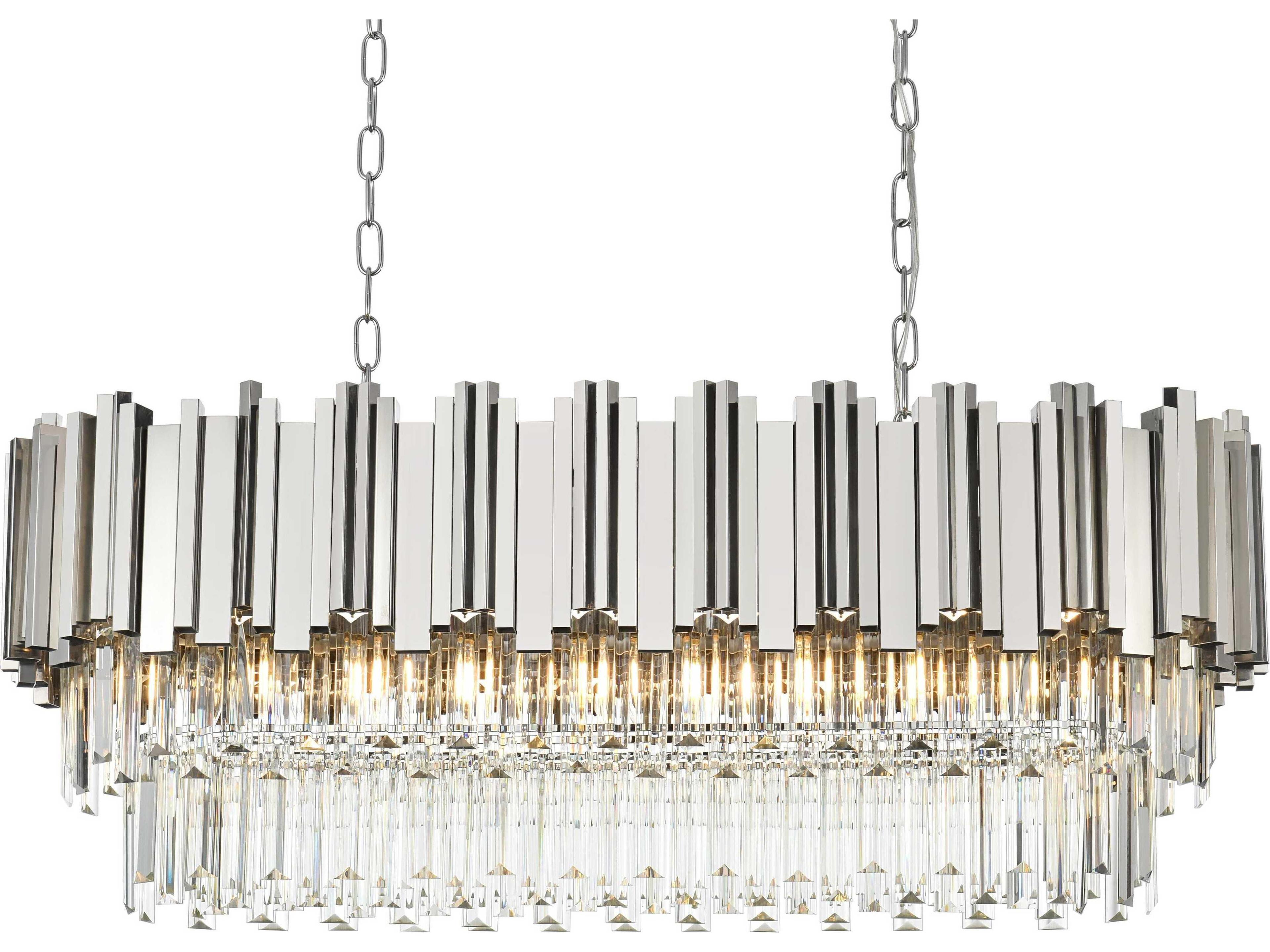 Elegant Lighting Willow 9-Light Chrome Tiered Island Pendant