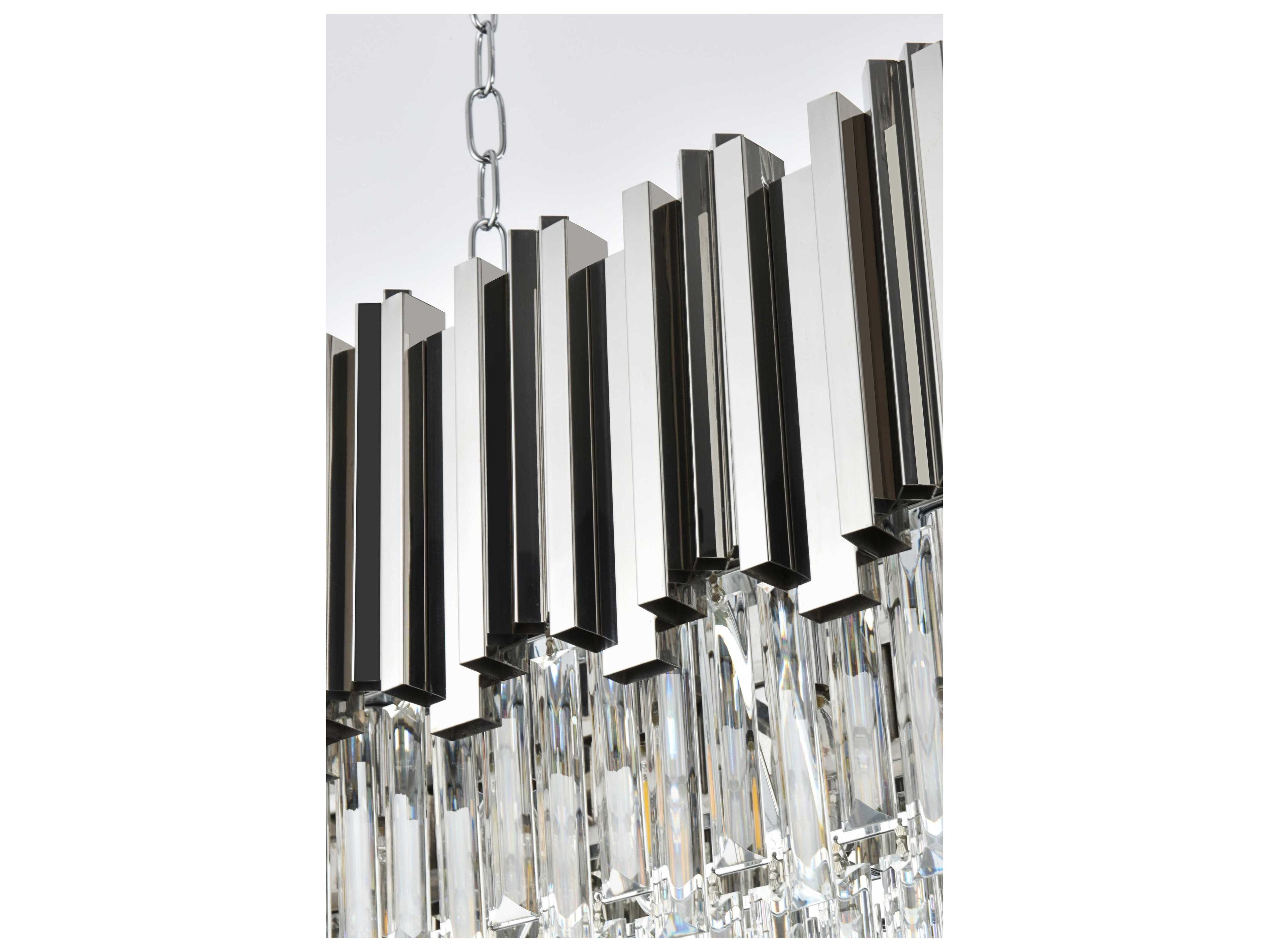 Elegant Lighting Willow 9-Light Chrome Tiered Island Pendant