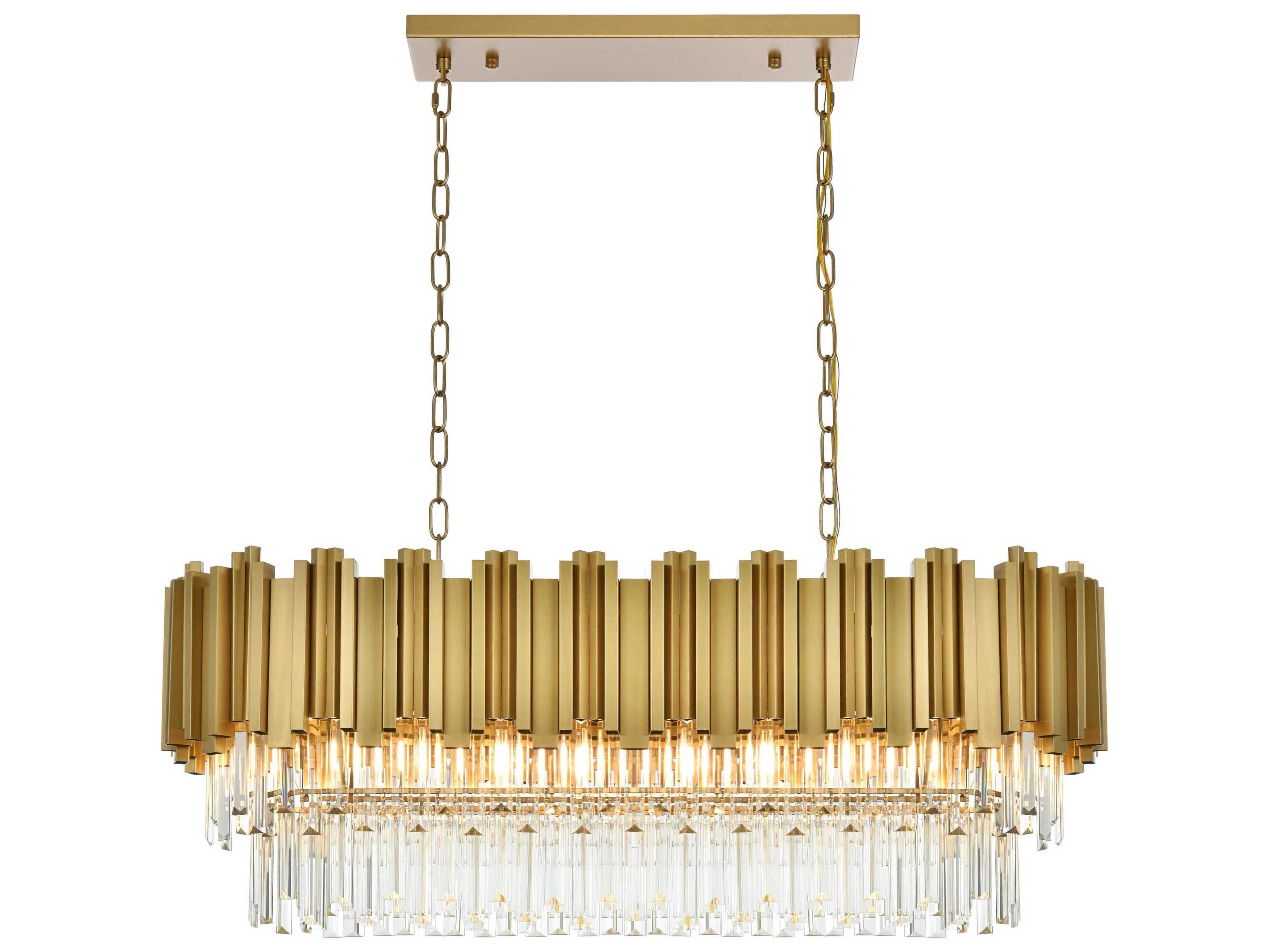 Willow 9-Light Satin Gold Tiered Island Pendant