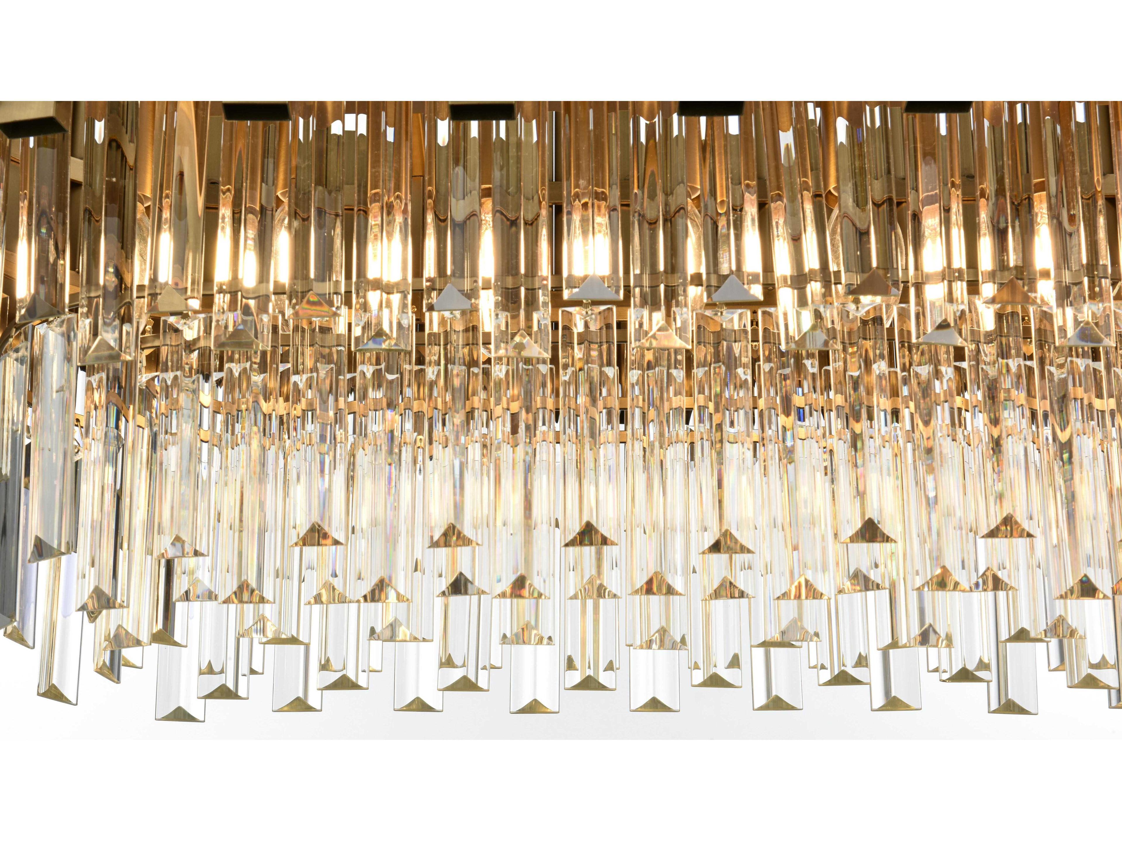 Elegant Lighting Willow 9-Light Satin Gold Tiered Island Pendant