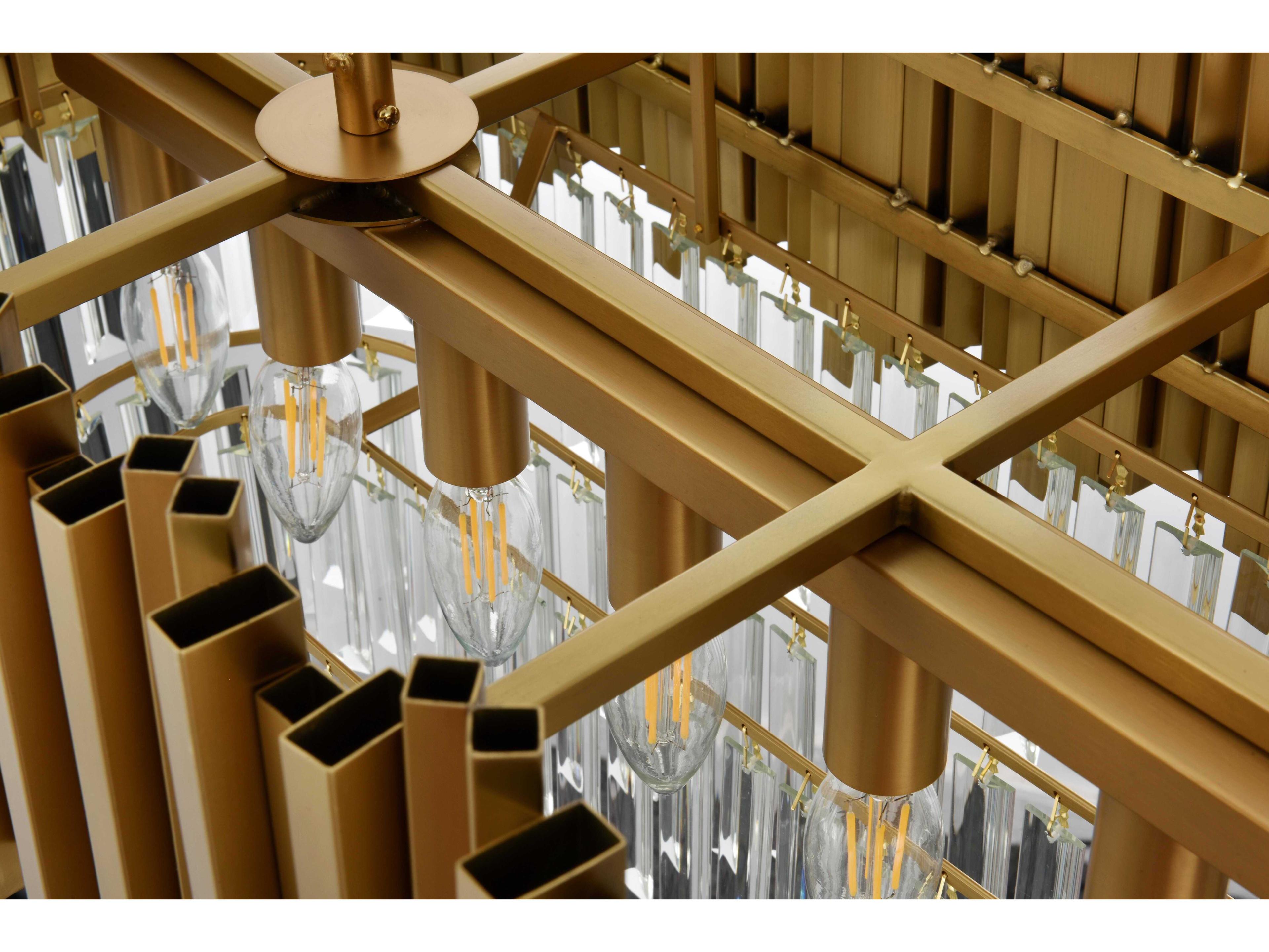 Elegant Lighting Willow 9-Light Satin Gold Tiered Island Pendant