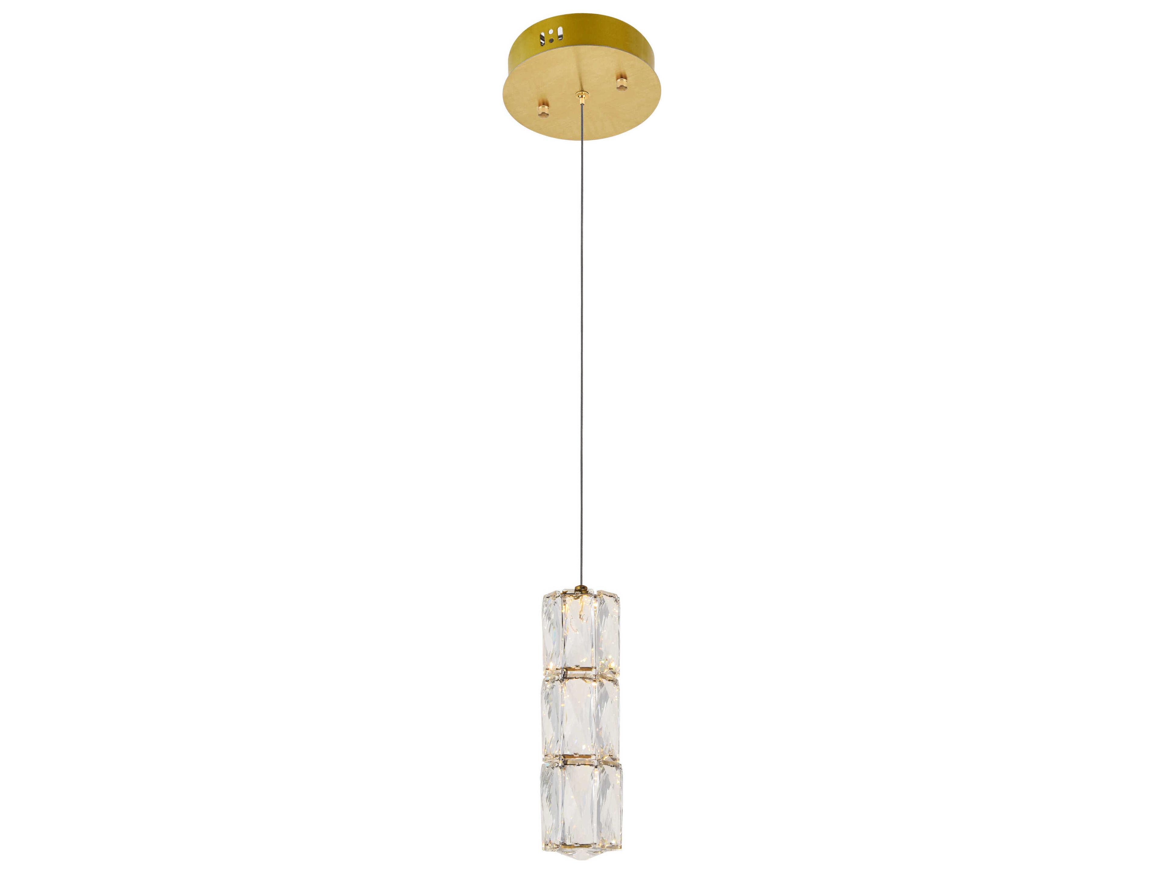Elegant Lighting Polaris 1-Light Gold Mini Pendant