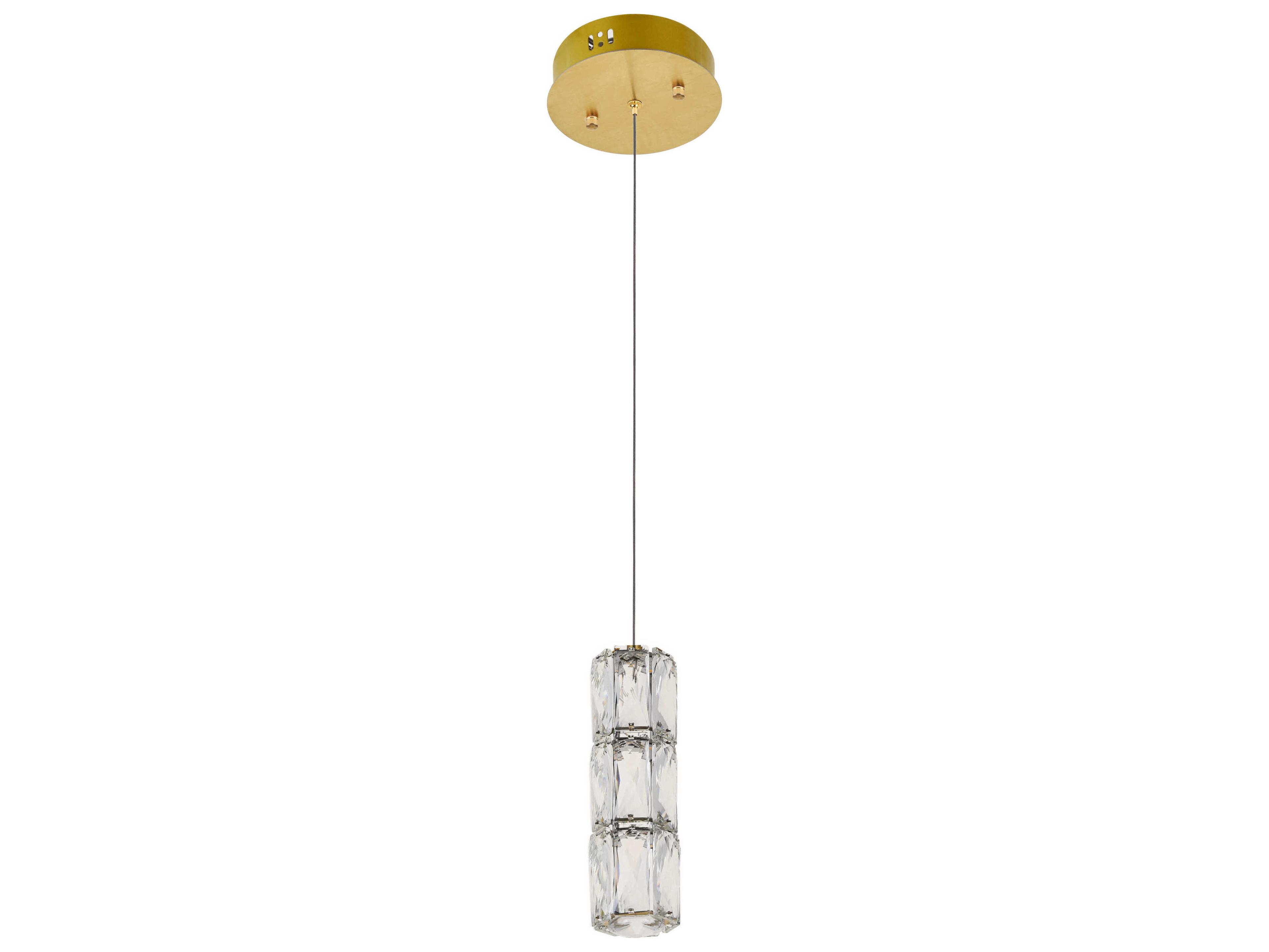 Elegant Lighting Polaris 1-Light Gold Mini Pendant