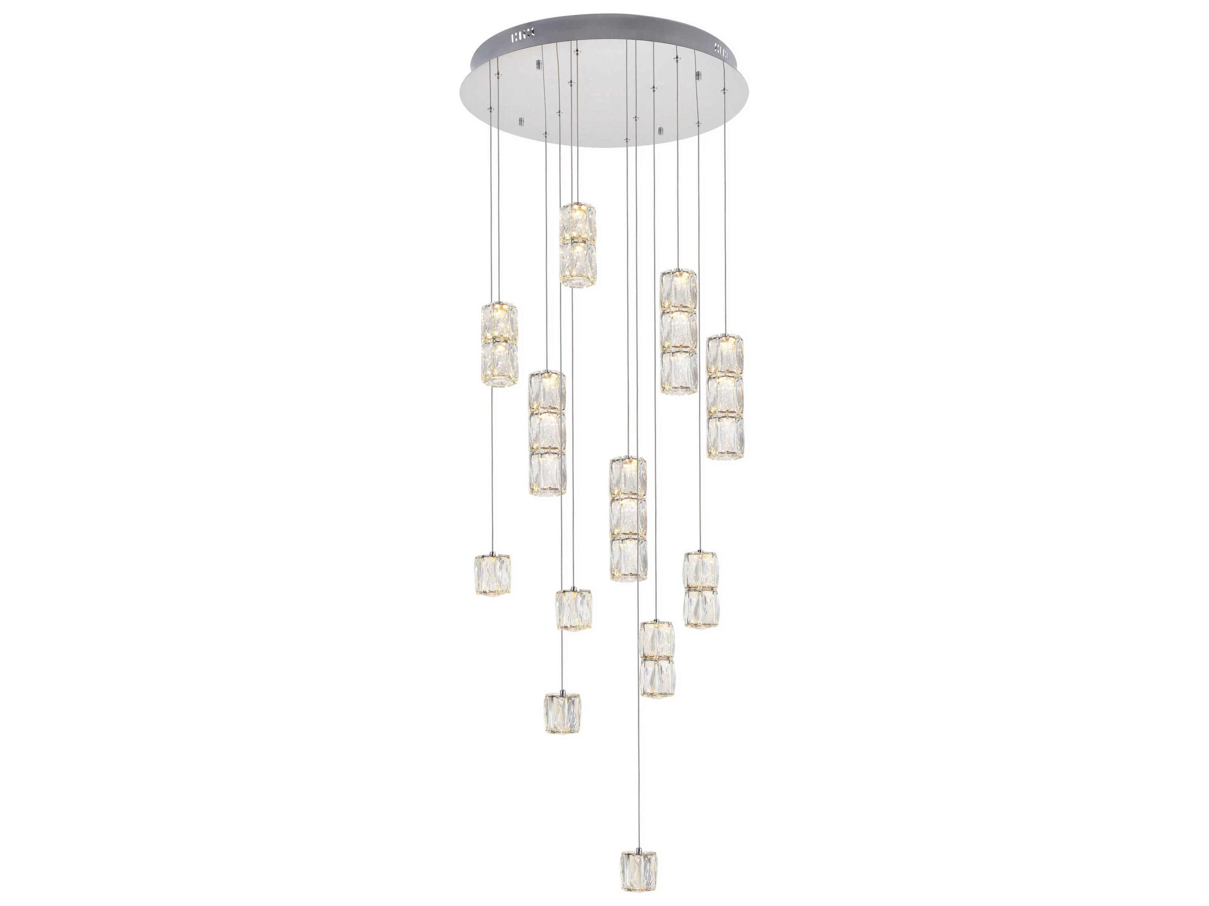 Elegant Lighting Polaris 12-Light Chrome Pendant