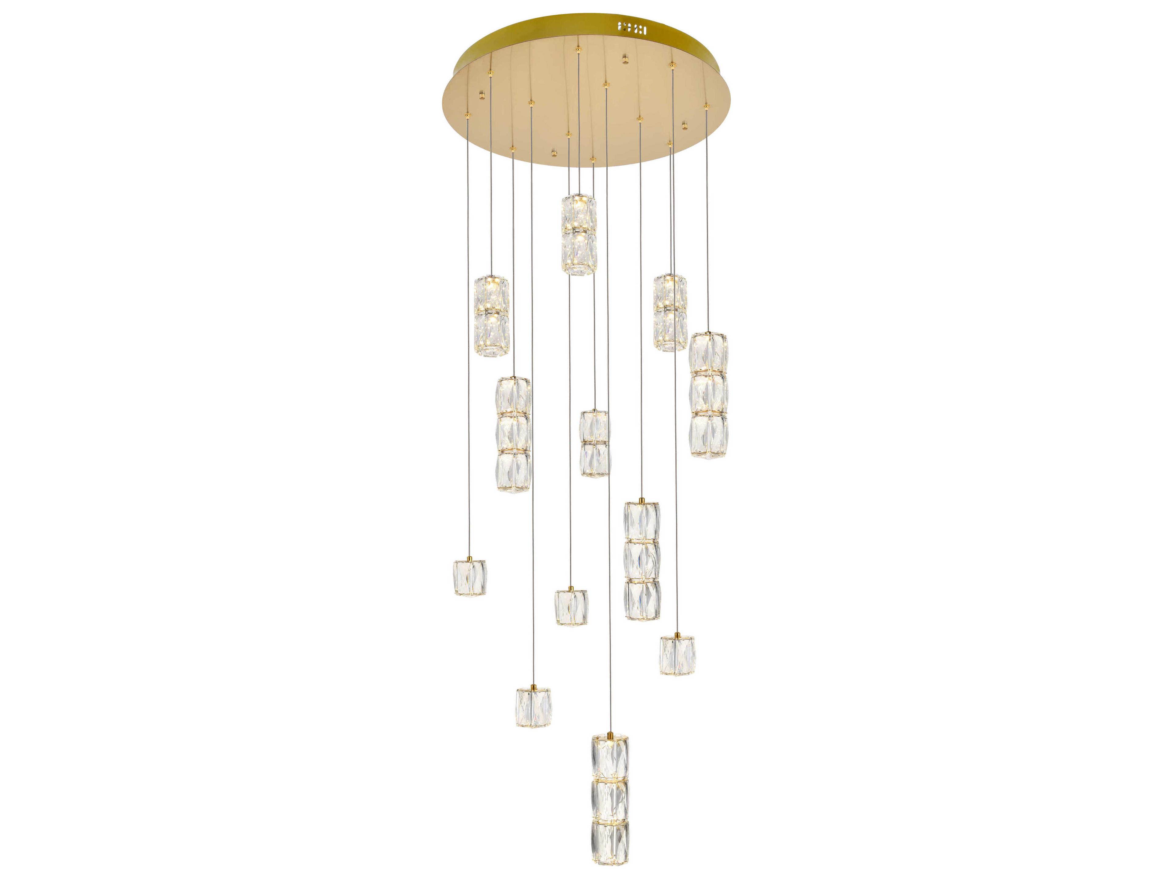 Elegant Lighting Polaris 12-Light Chrome Pendant