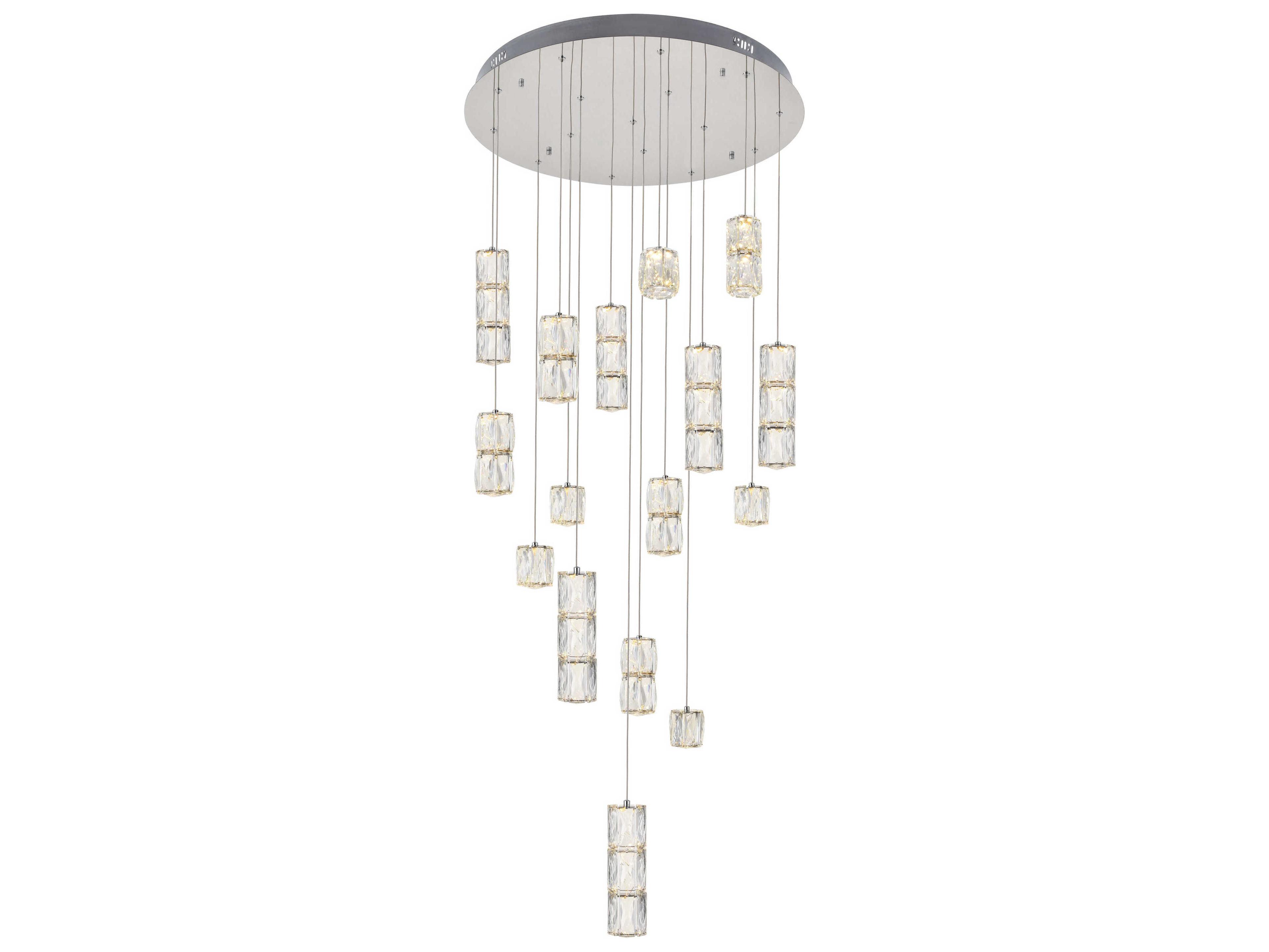 Elegant Lighting Polaris 16-Light6-Light Chrome Pendant