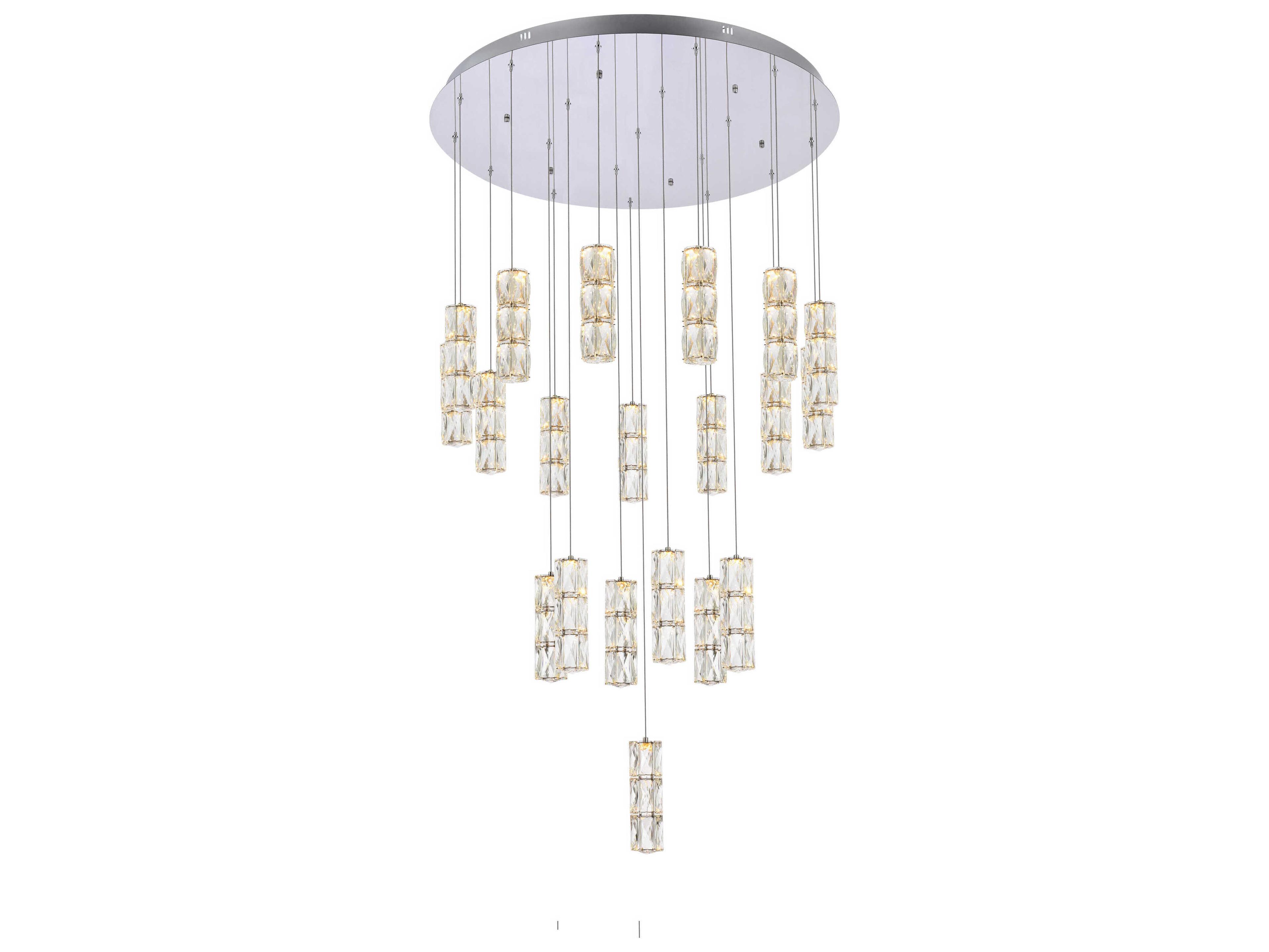 Elegant Lighting Polaris 20-Light Chrome Pendant