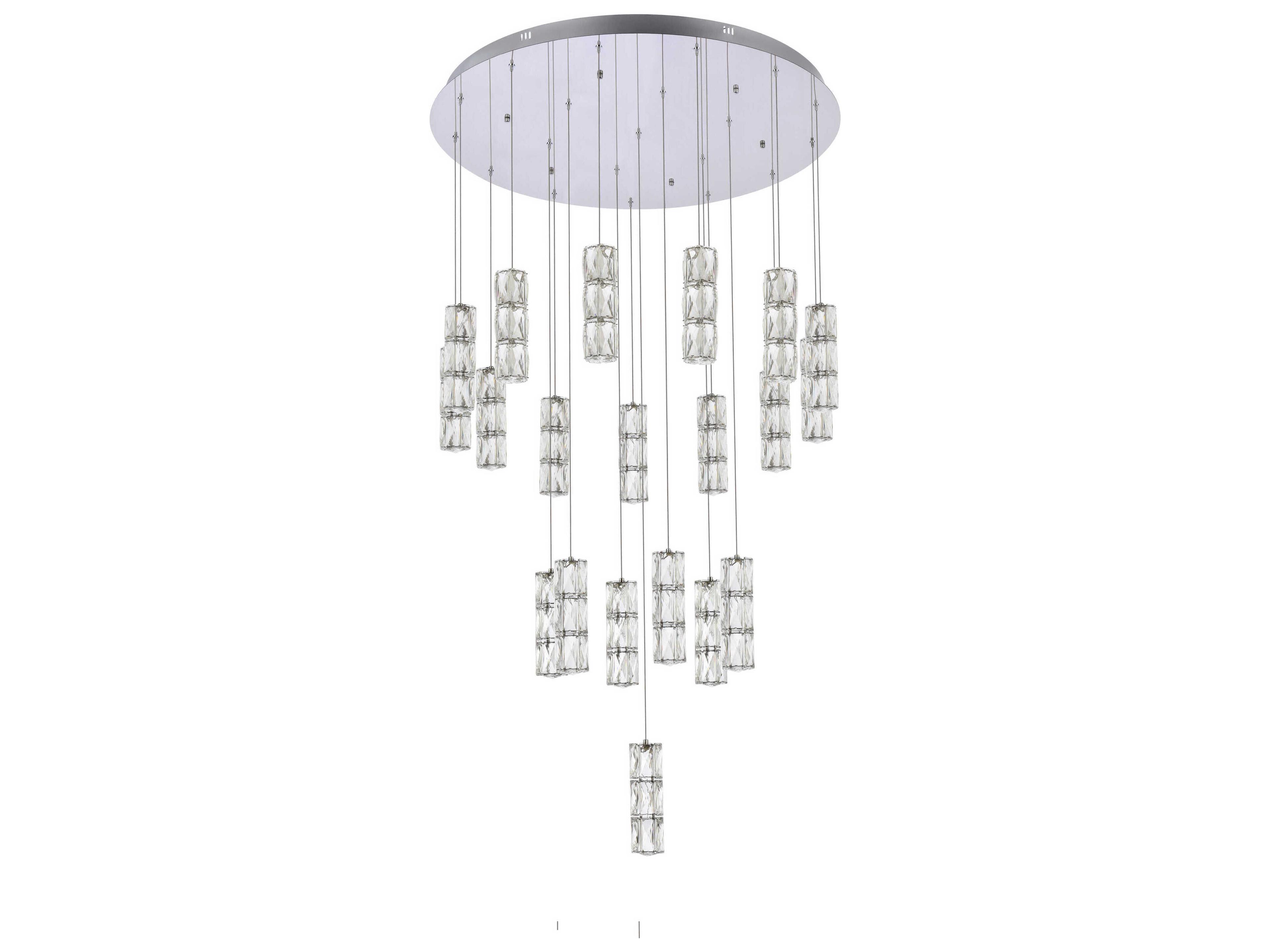 Elegant Lighting Polaris 20-Light Chrome Pendant