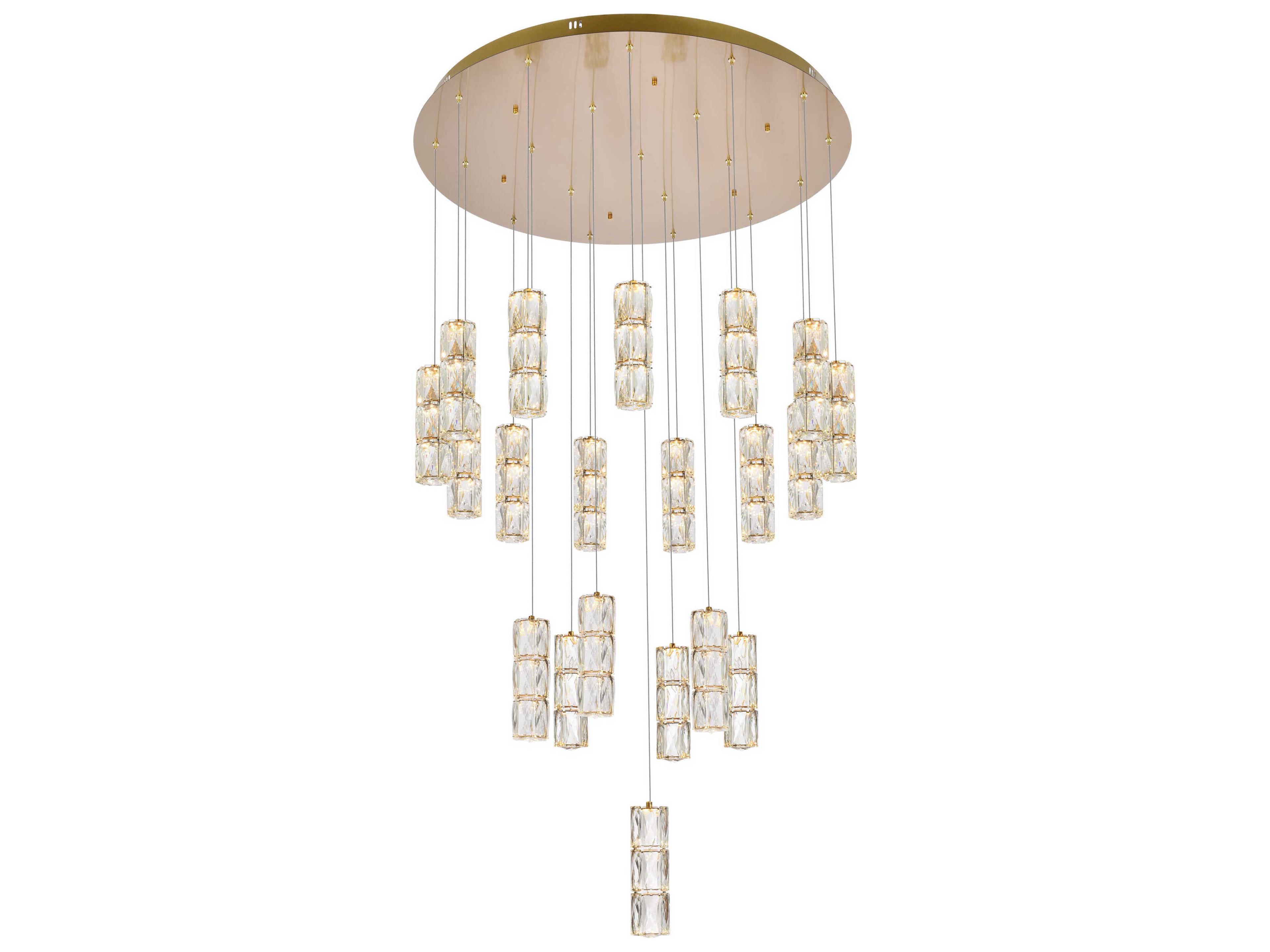 Elegant Lighting Polaris 20-Light Gold Pendant