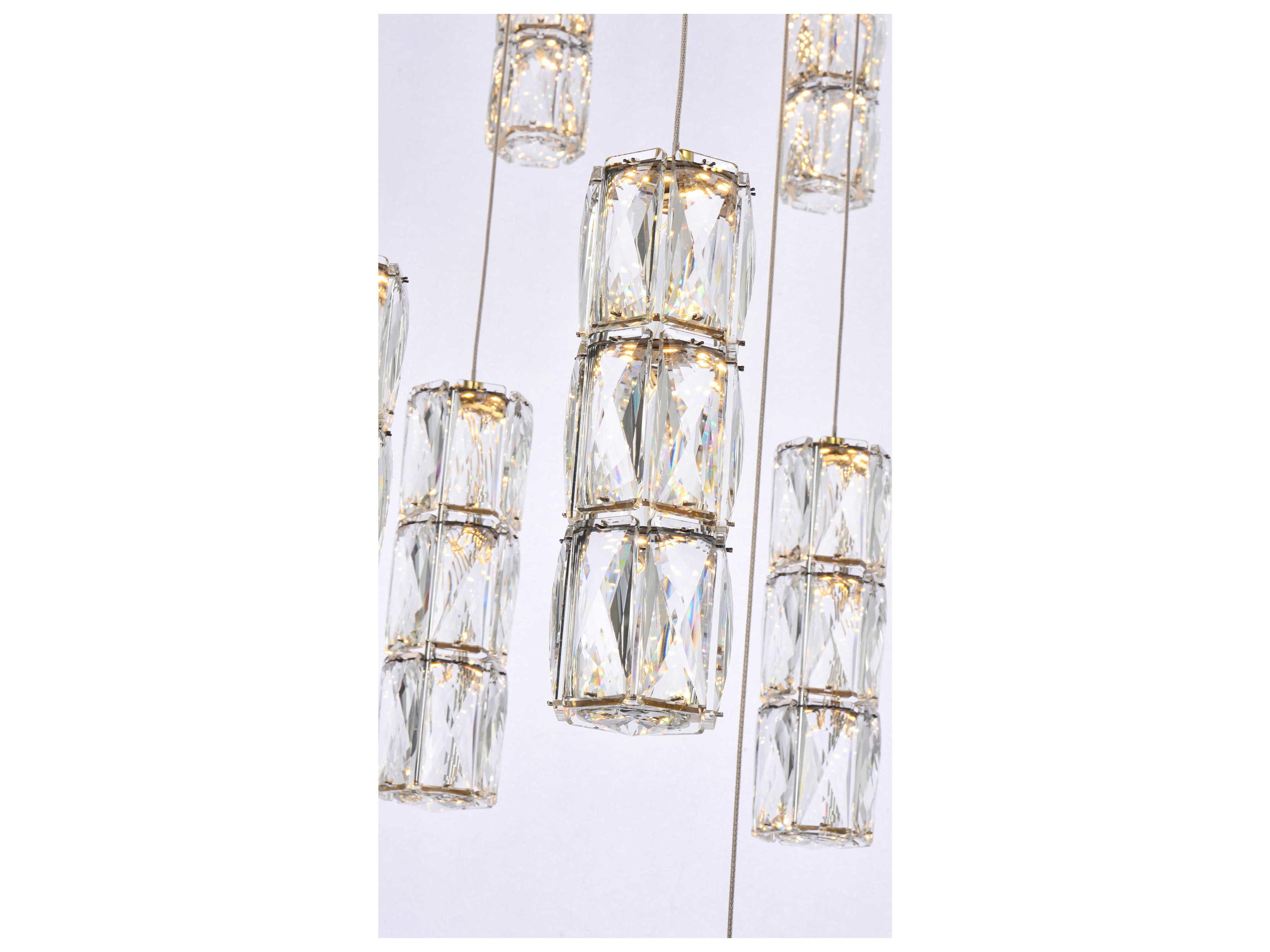 Elegant Lighting Polaris 20-Light Gold Pendant