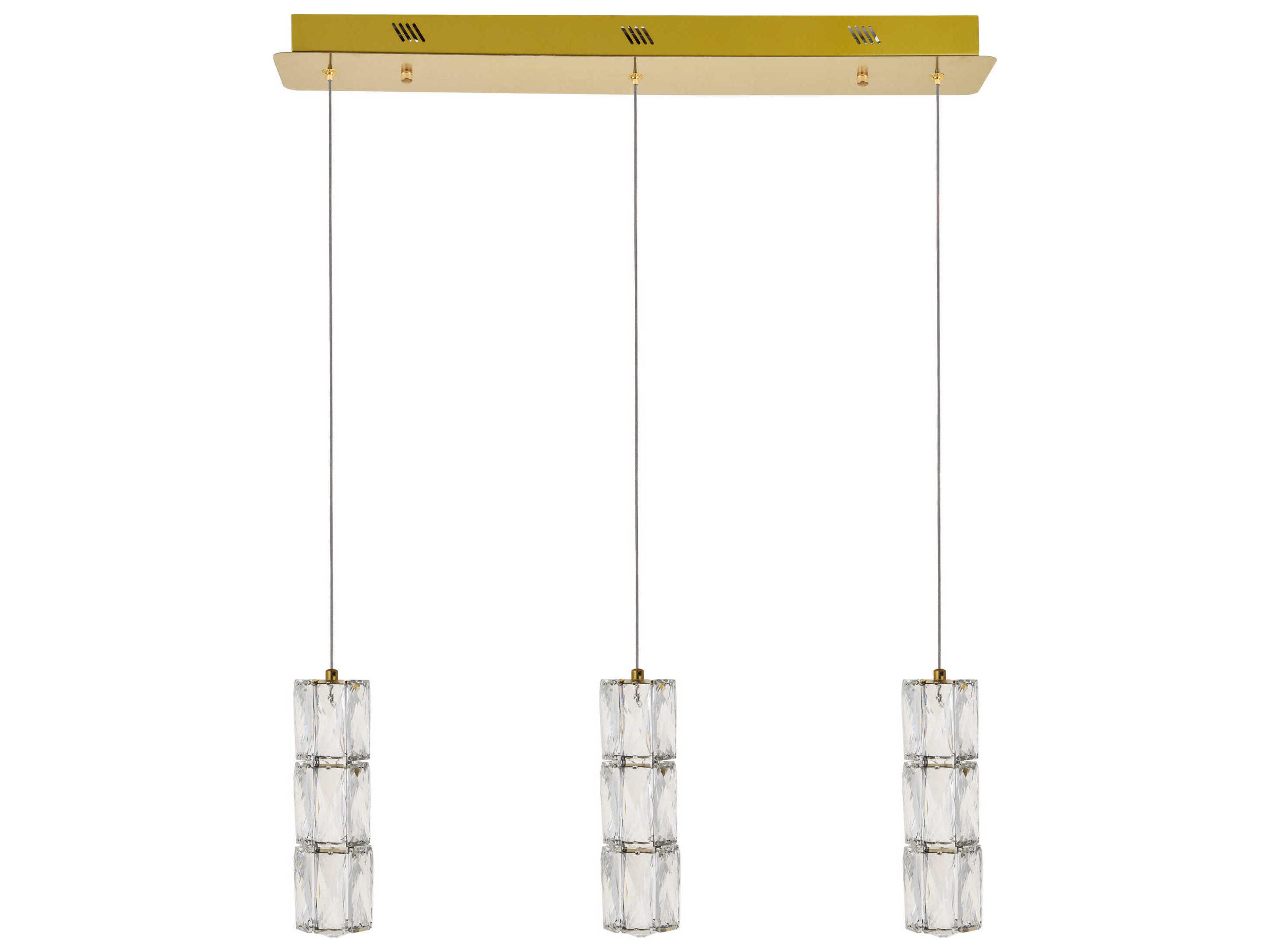Elegant Lighting Polaris 3-Light Gold Island Pendant