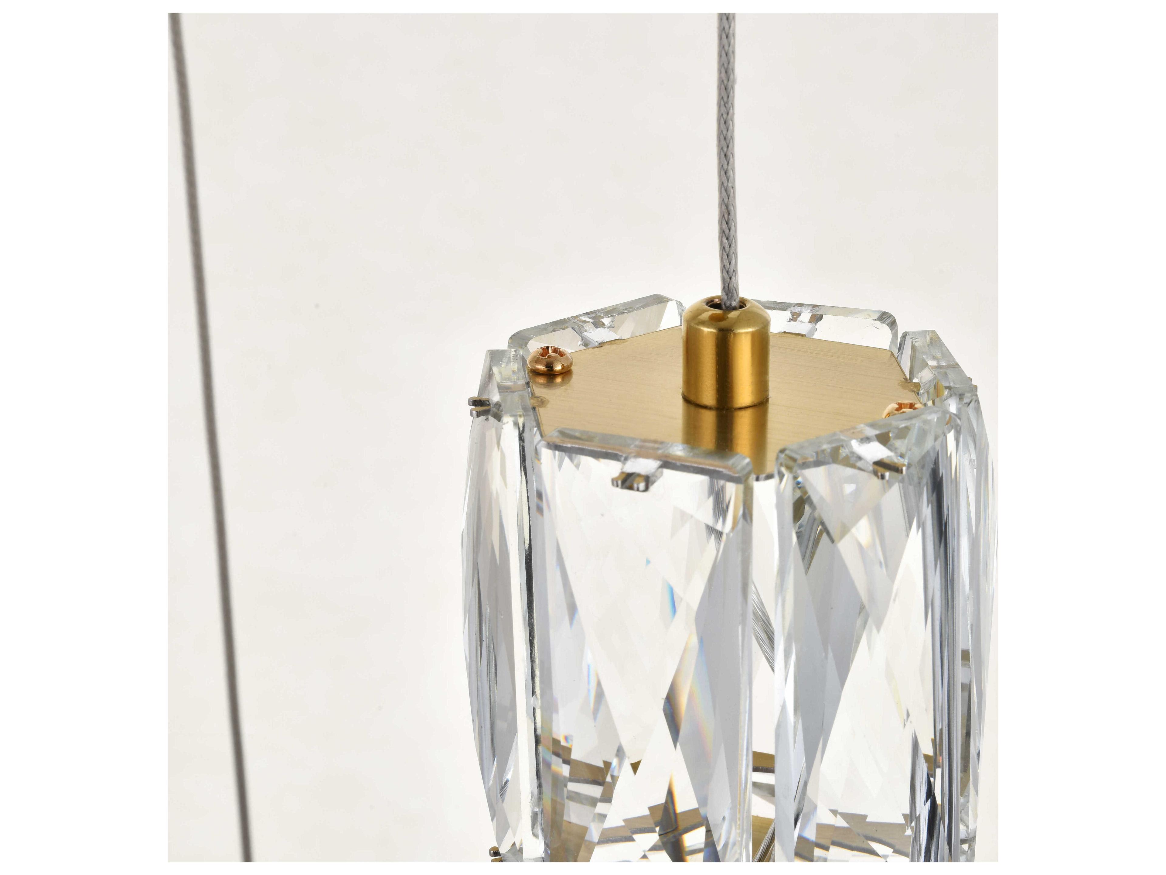 Elegant Lighting Polaris 3-Light Gold Island Pendant