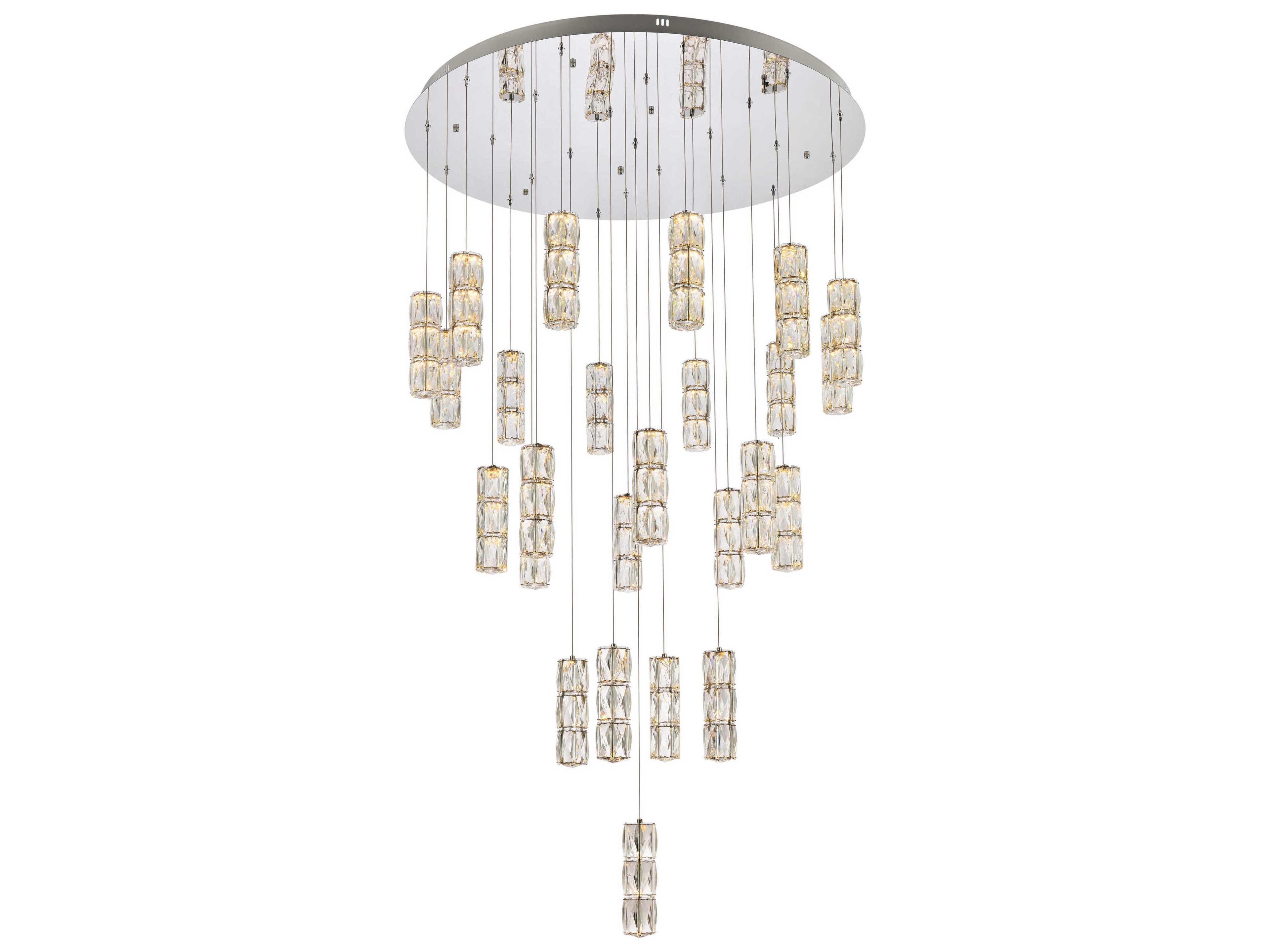 Elegant Lighting Polaris 25-Light Chrome Clear Pendant