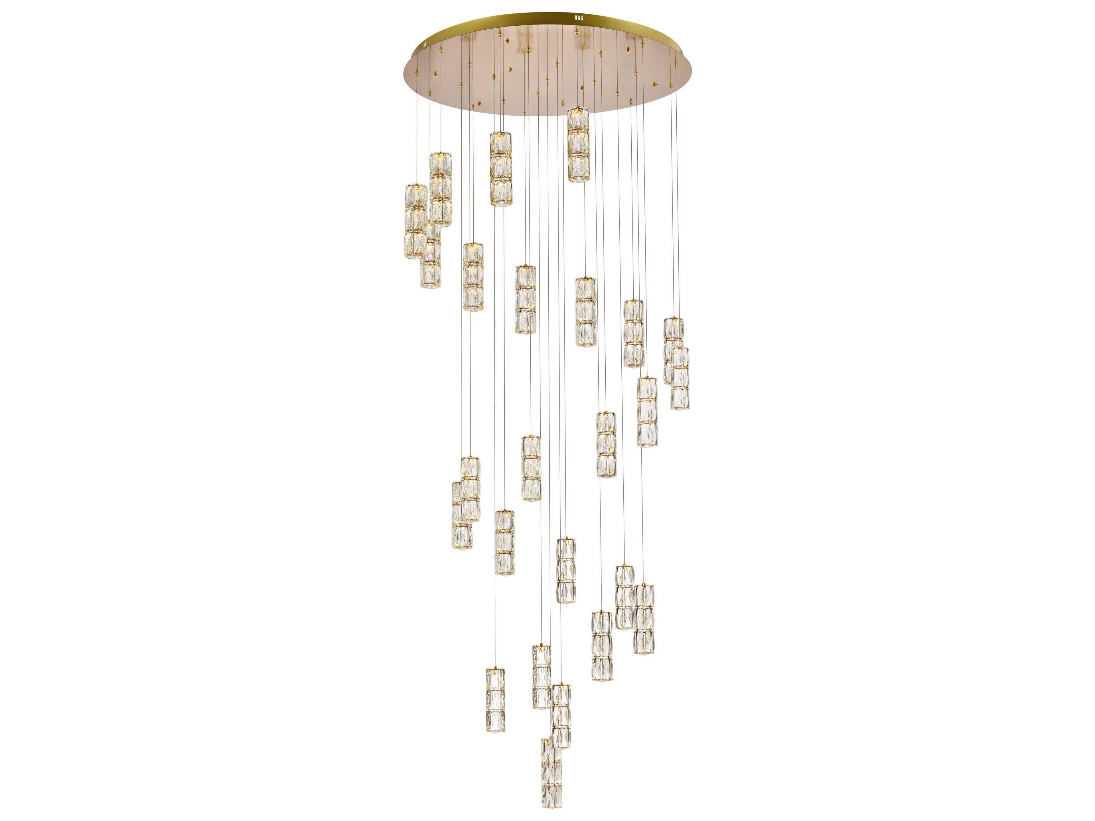 Polaris 25-Light Gold Clear Pendant