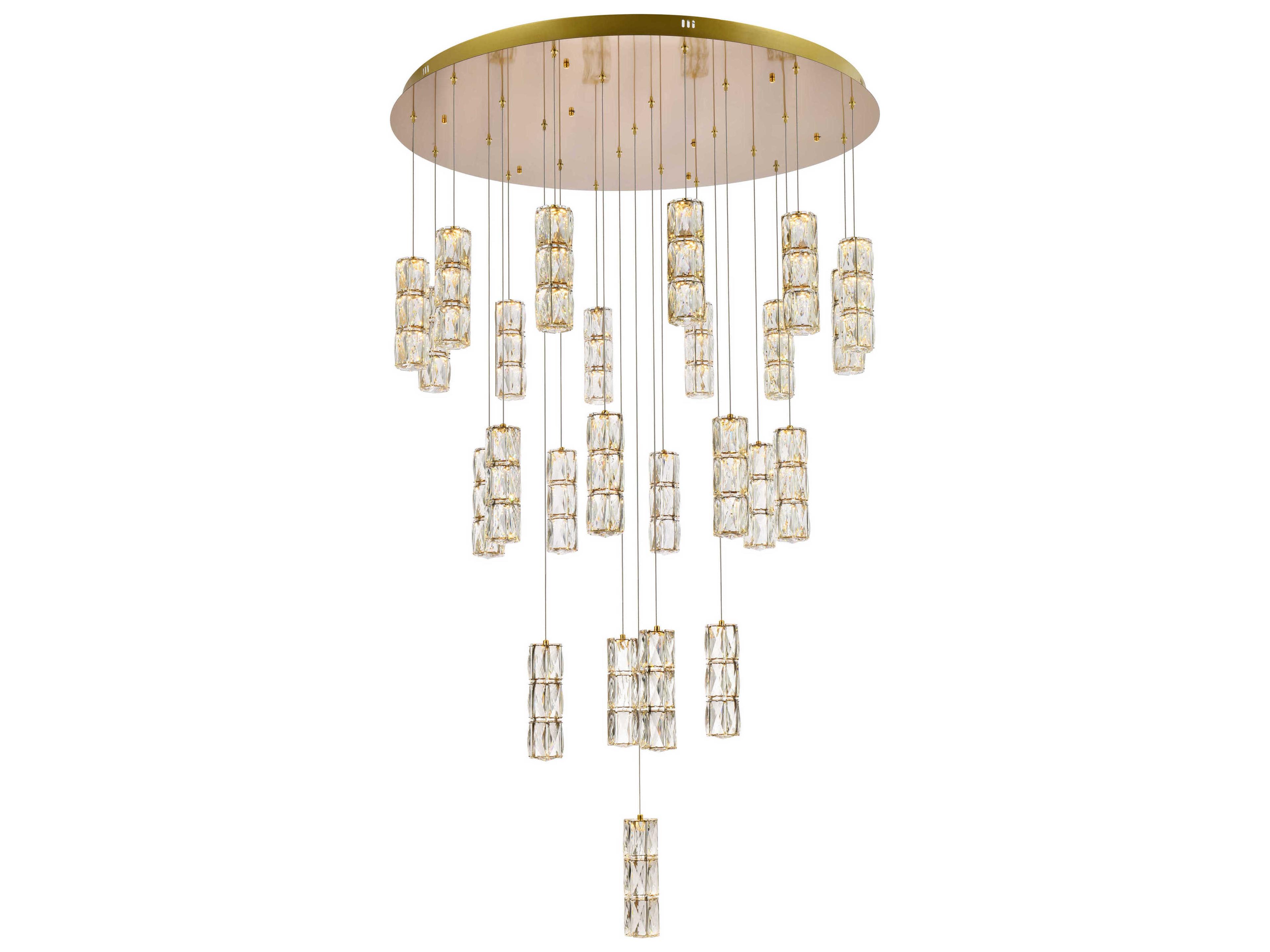 Elegant Lighting Polaris 25-Light Gold Clear Pendant