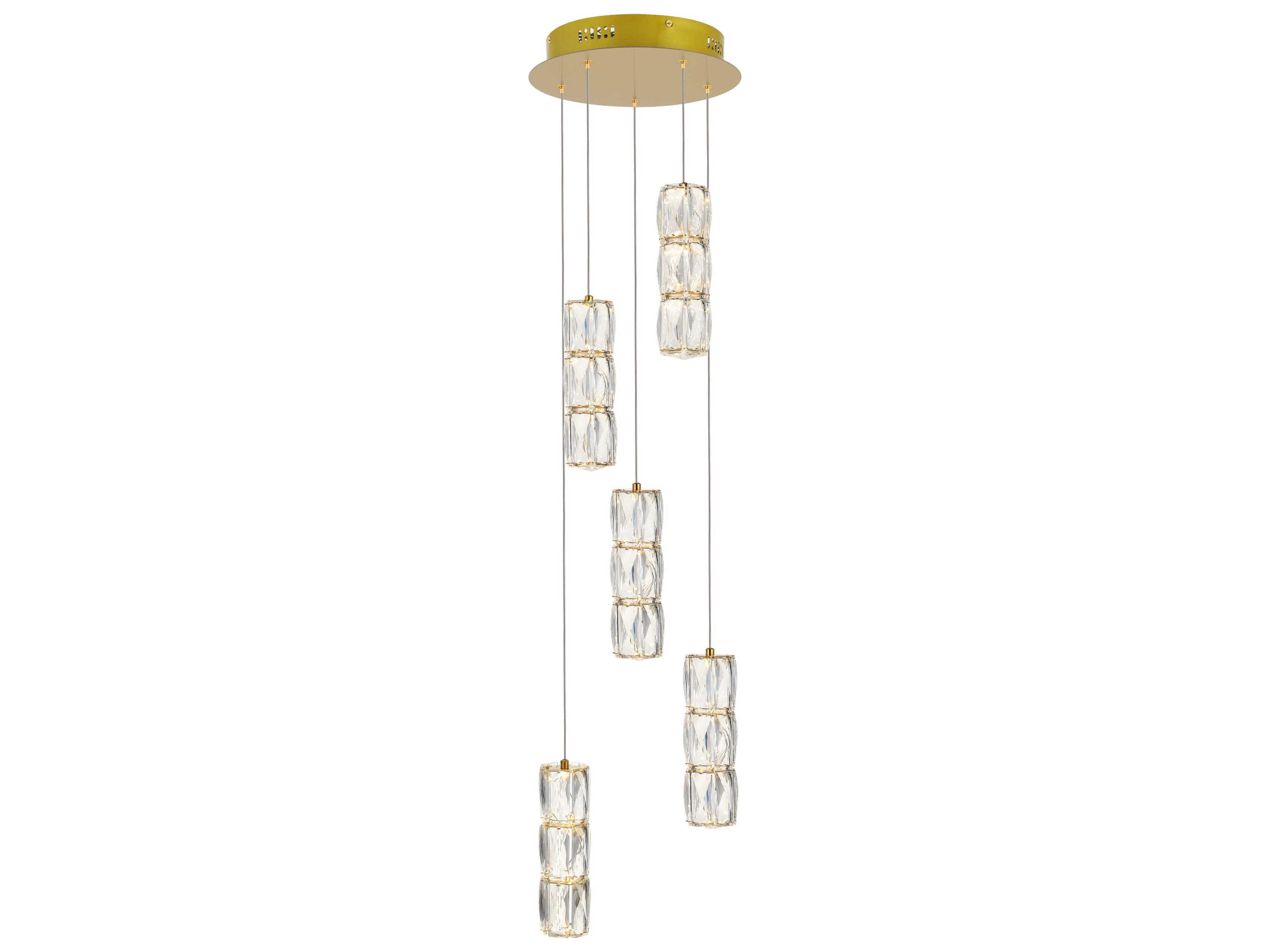 Elegant Lighting Polaris 5-Light Chrome Mini Pendant