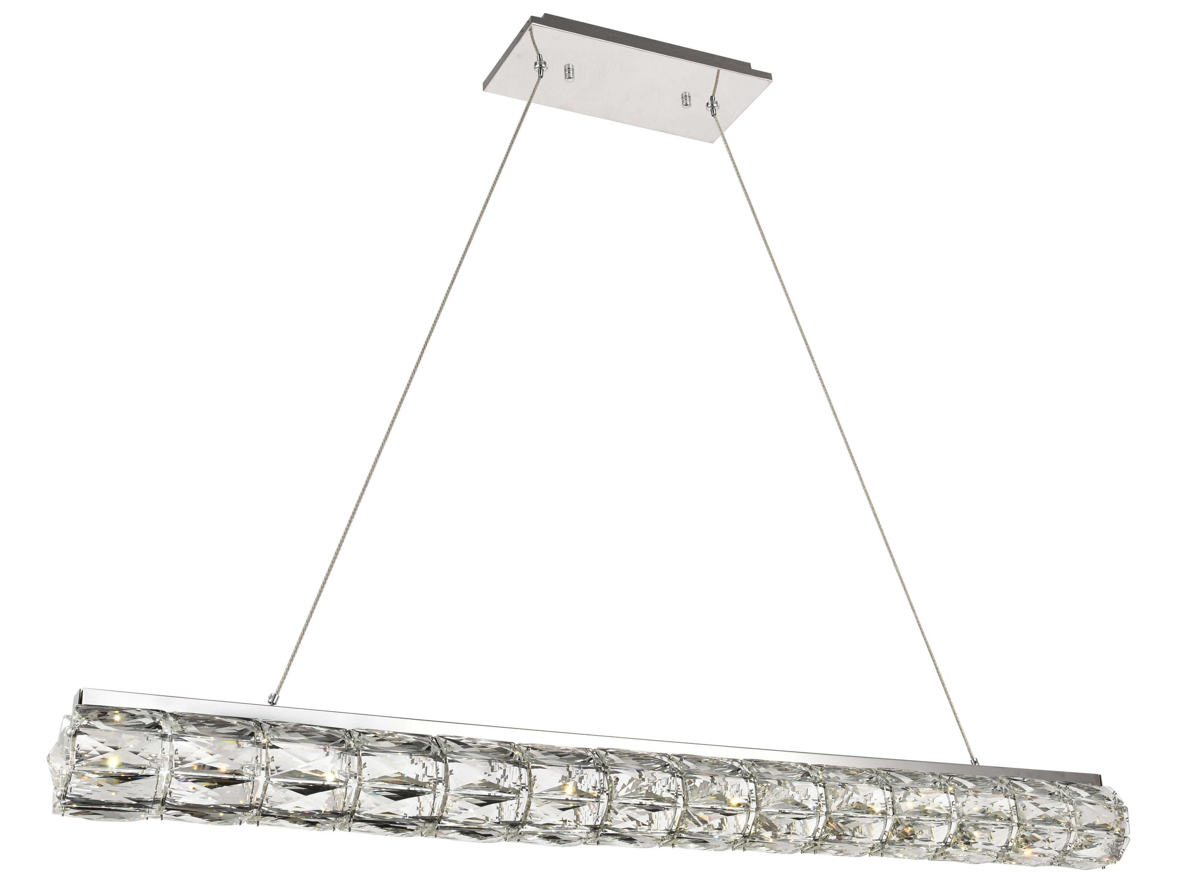 Valetta 1-Light Chrome Clear Crystal LED Island Pendant