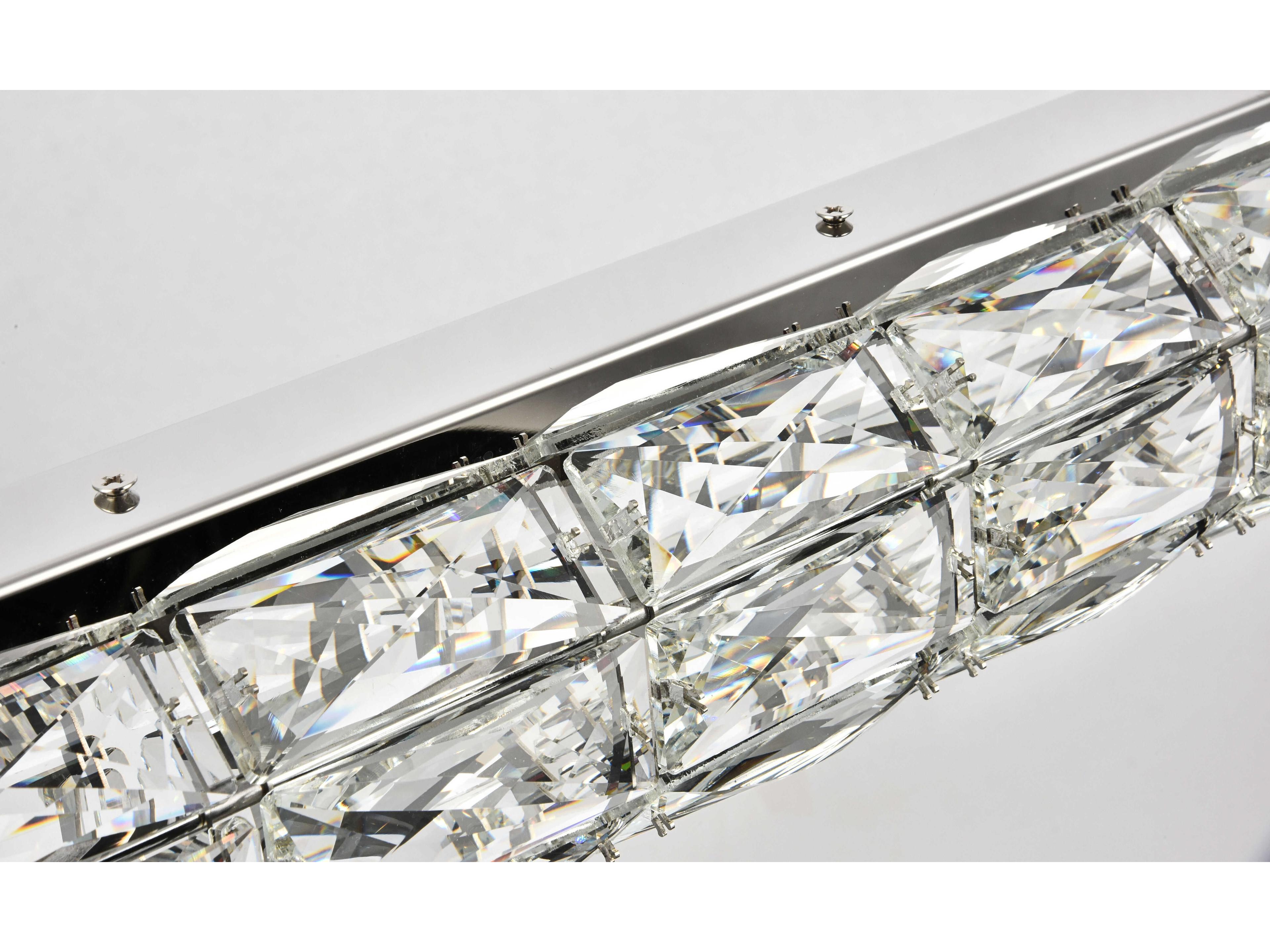 Elegant Lighting Valetta 1-Light Chrome Clear Crystal LED Island Pendant