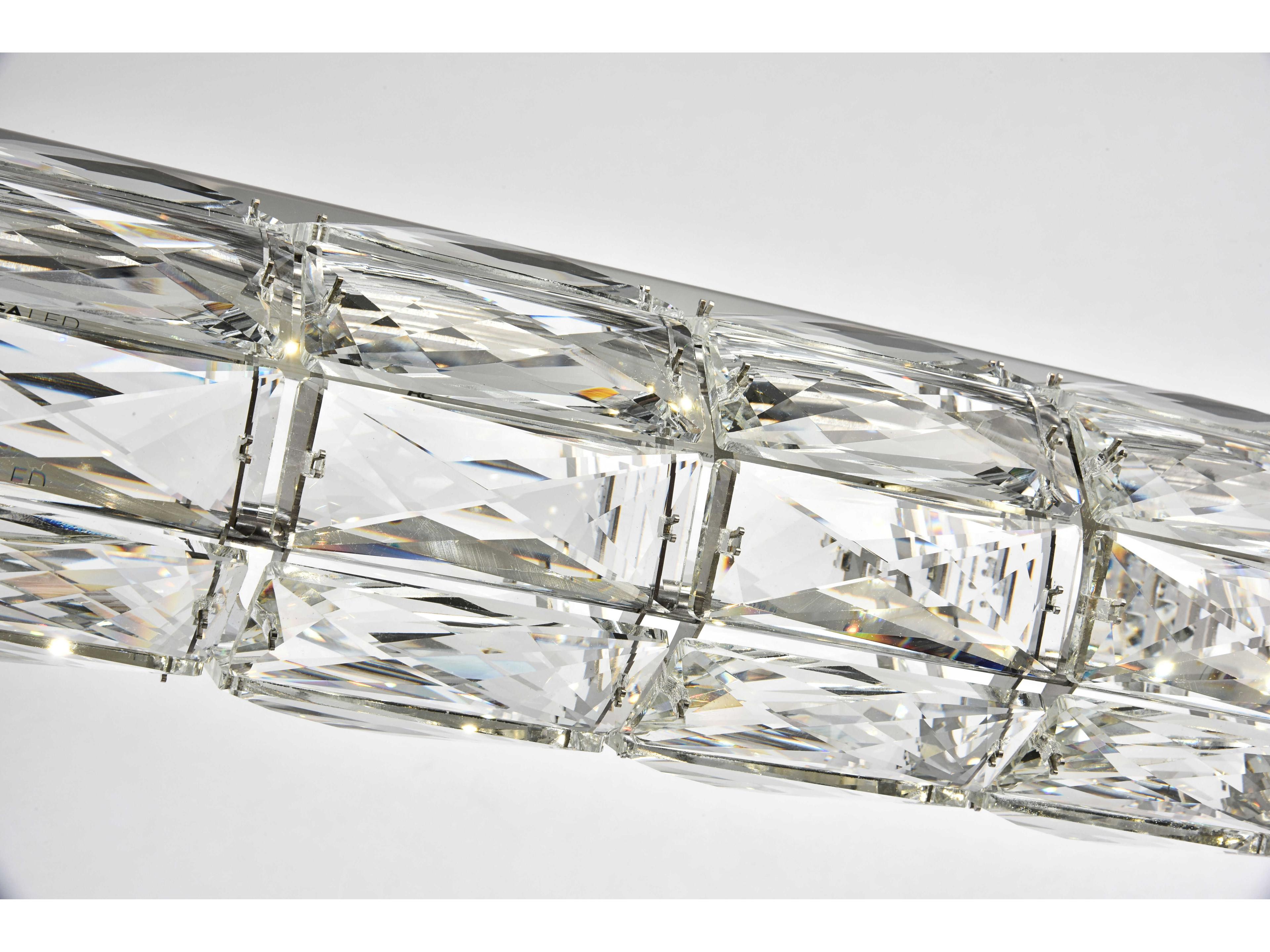 Elegant Lighting Valetta 1-Light Chrome Clear Crystal LED Island Pendant