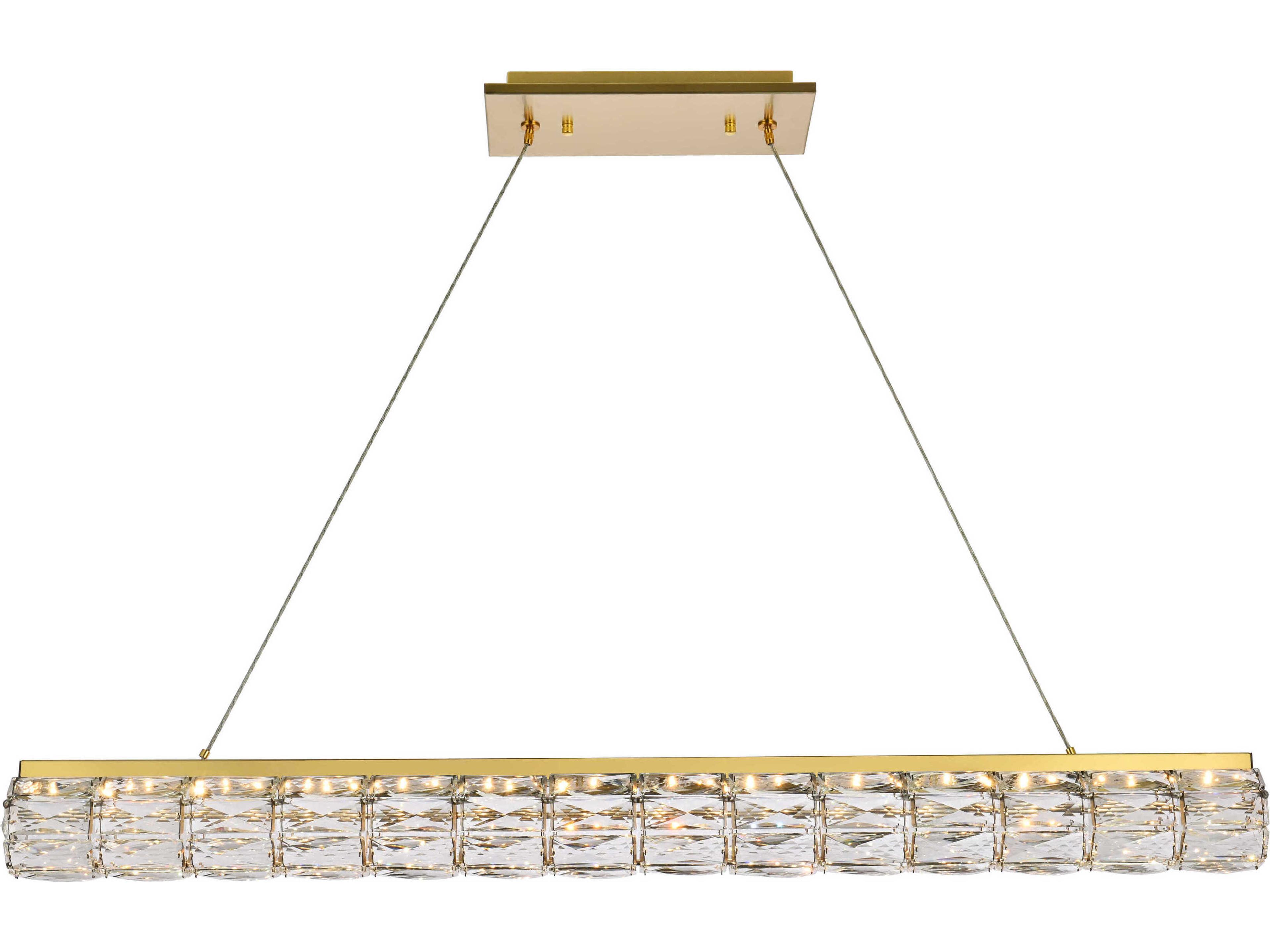 Valetta 1-Light Gold Crystal LED Linear Island Pendant