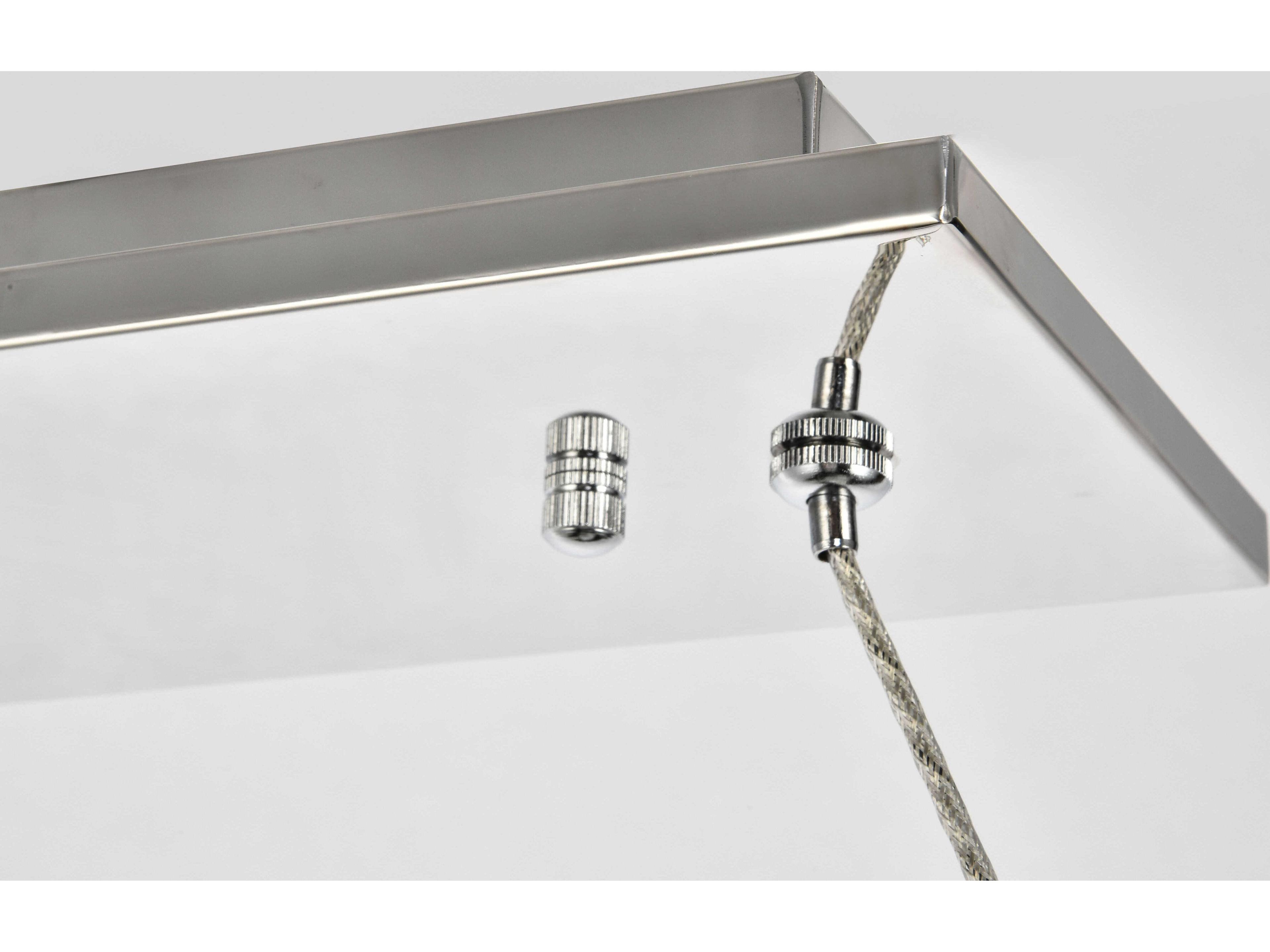 Elegant Lighting Valetta 1-Light Chrome Clear Crystal LED Linear Island Pendant