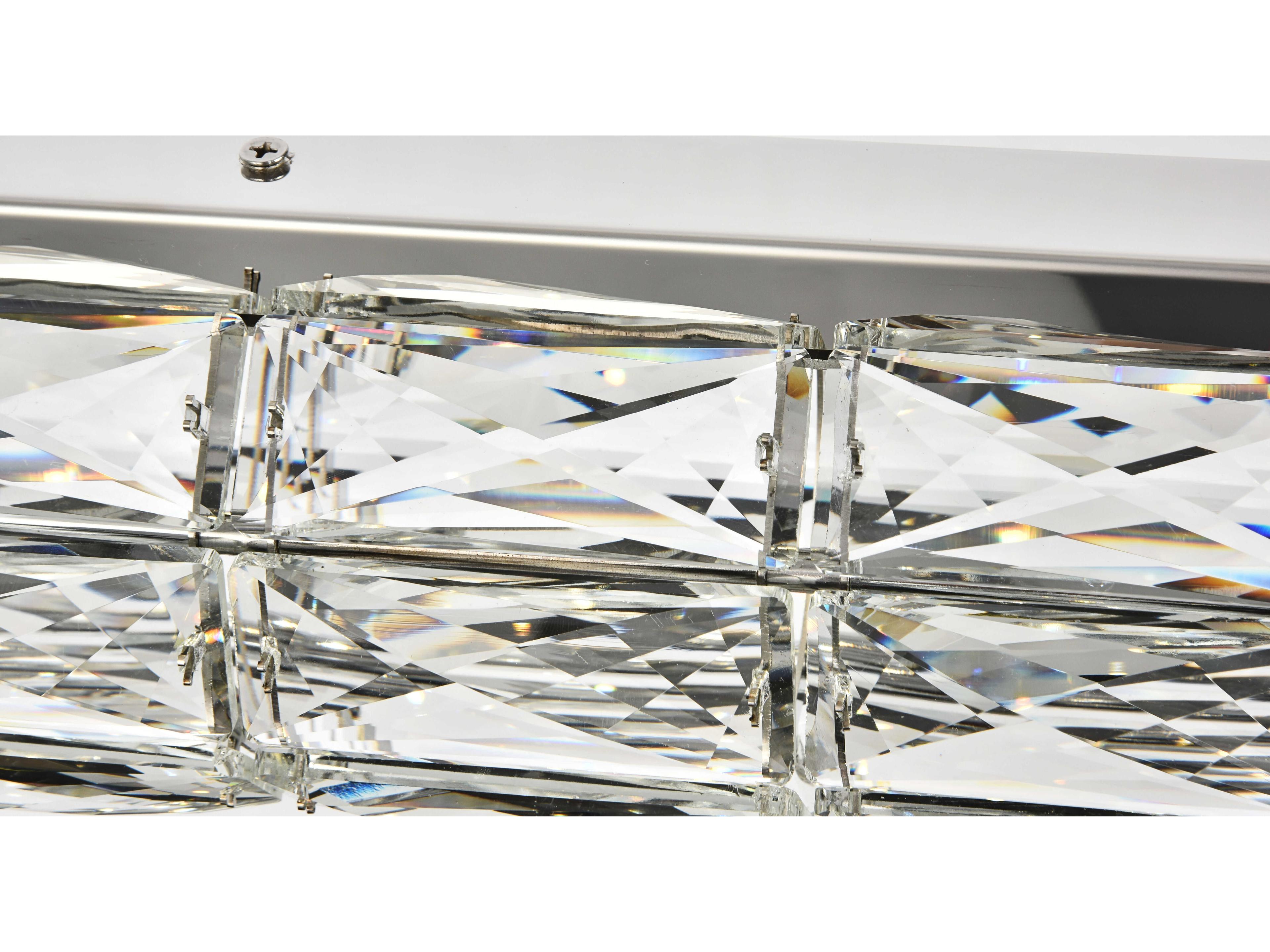 Elegant Lighting Valetta 1-Light Chrome Clear Crystal LED Linear Island Pendant