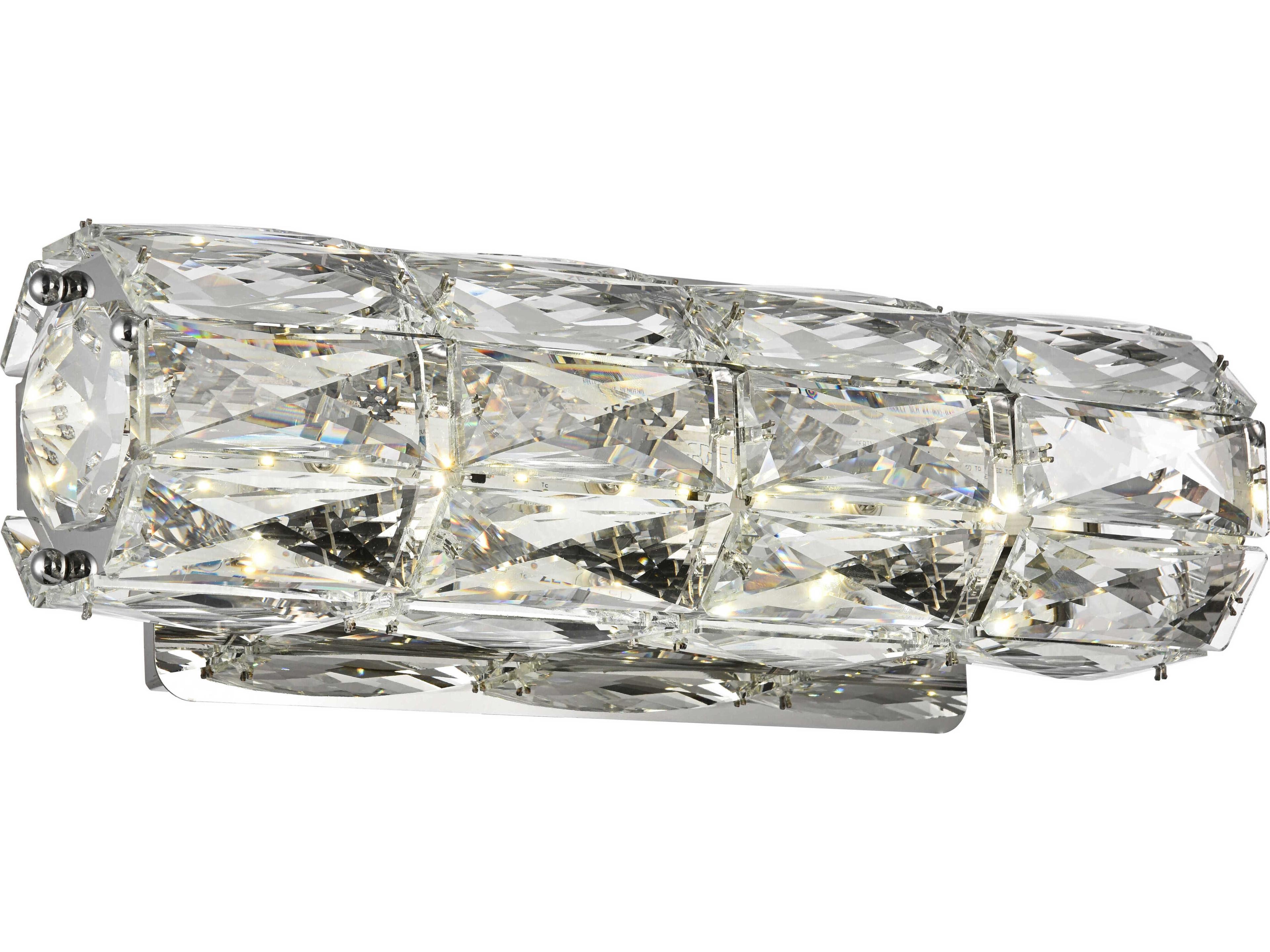 Elegant Lighting Valetta 1-Light Chrome Clear Crystal LED Wall Sconce