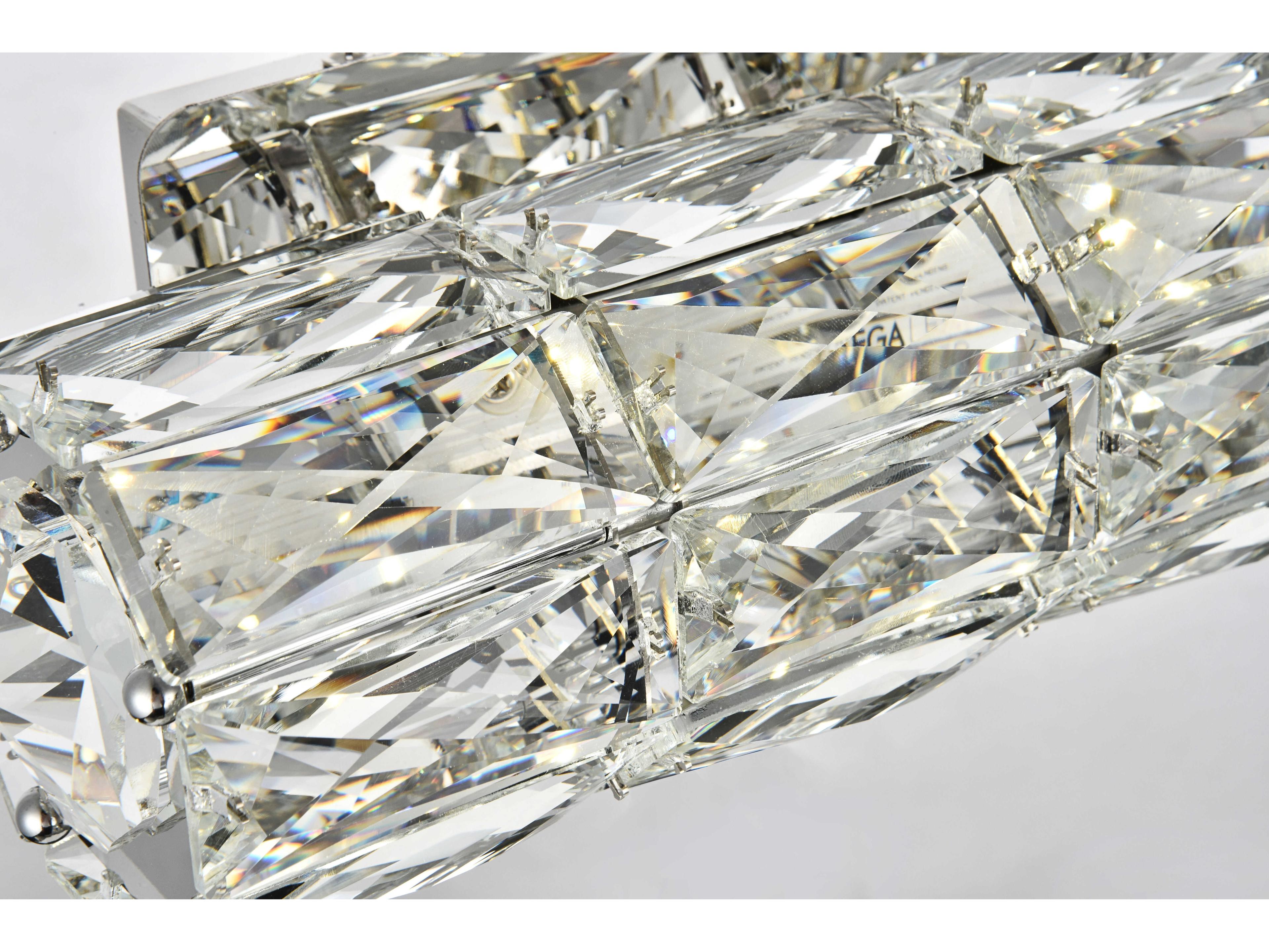 Elegant Lighting Valetta 1-Light Chrome Clear Crystal LED Wall Sconce