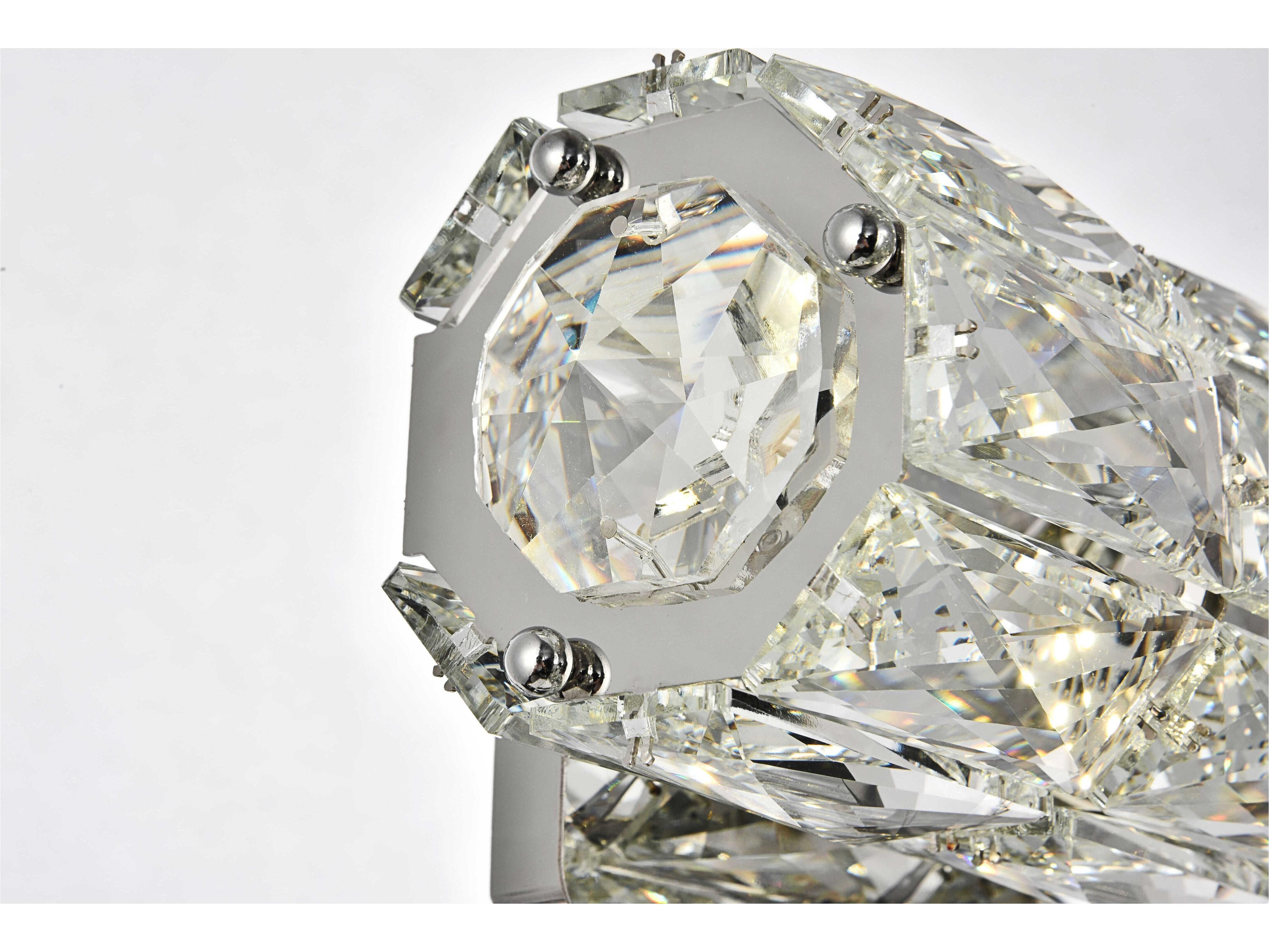 Elegant Lighting Valetta 1-Light Chrome Clear Crystal LED Wall Sconce