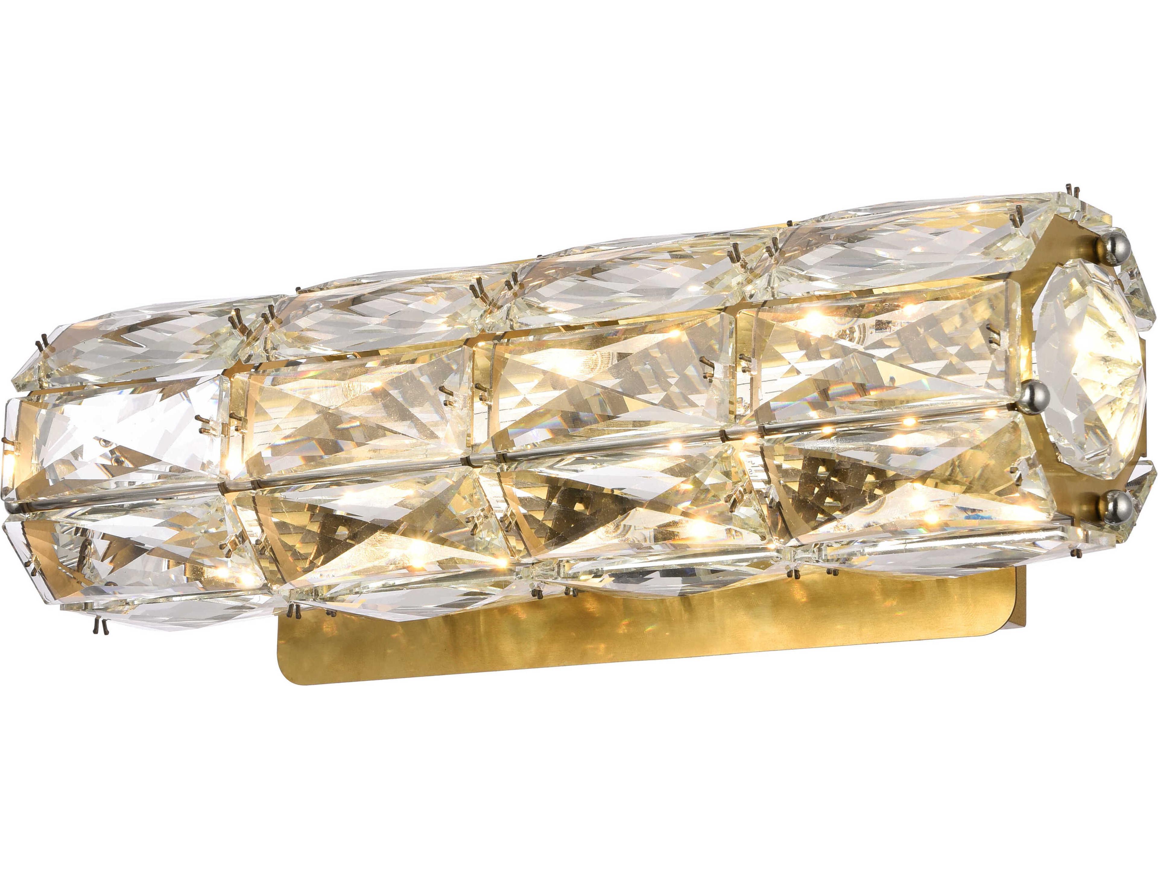 Elegant Lighting Valetta 1-Light Gold Crystal LED Wall Sconce